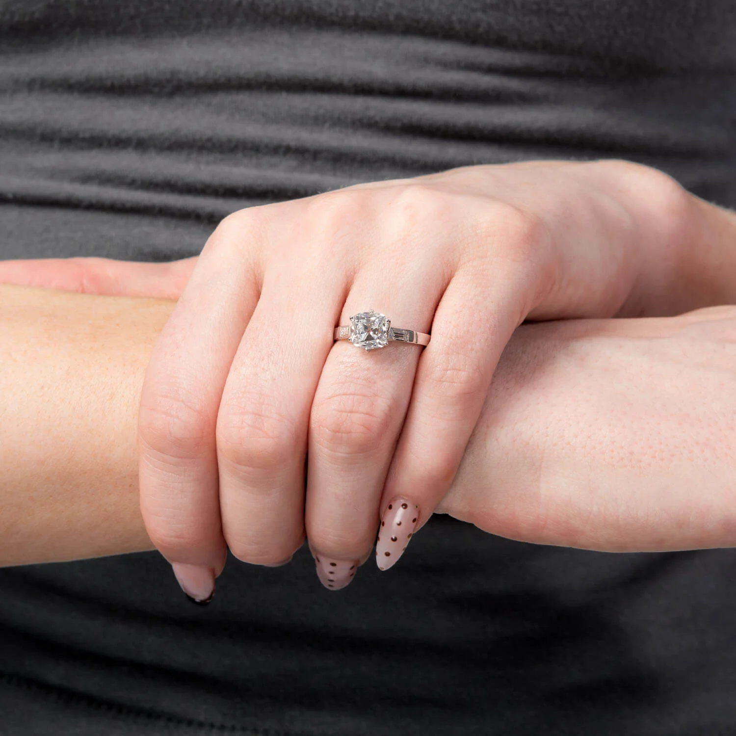 Retro French Platinum GIA Diamond Engagement Ring 2.19ct - Image 6