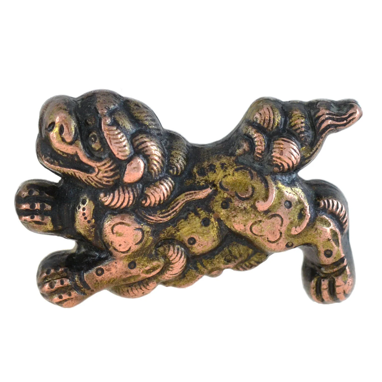 Retro Japanese Sterling Silver + Gold Overlay "Foo Dog" Cufflinks - Image 3
