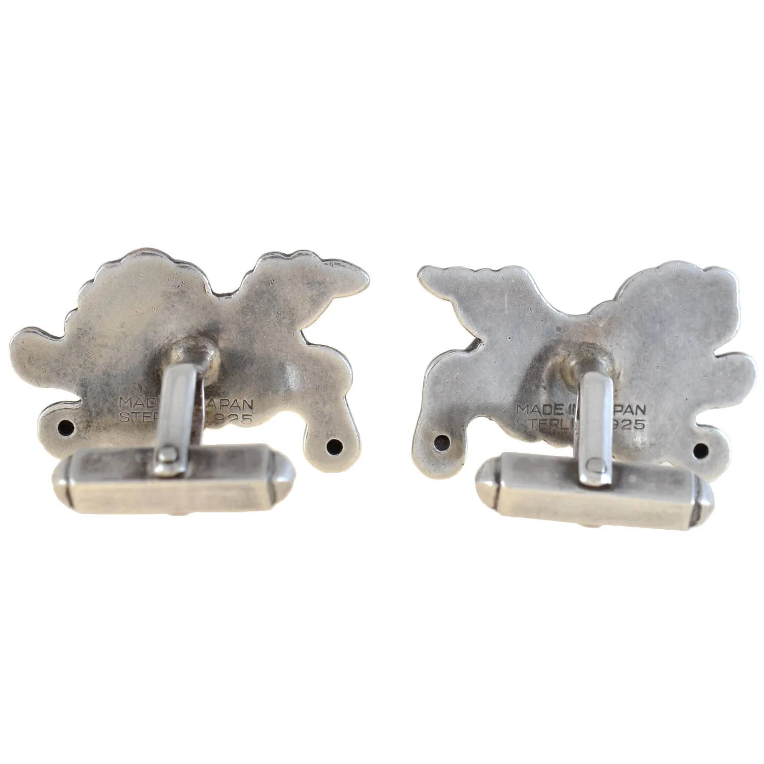 Retro Japanese Sterling Silver + Gold Overlay "Foo Dog" Cufflinks - Image 8