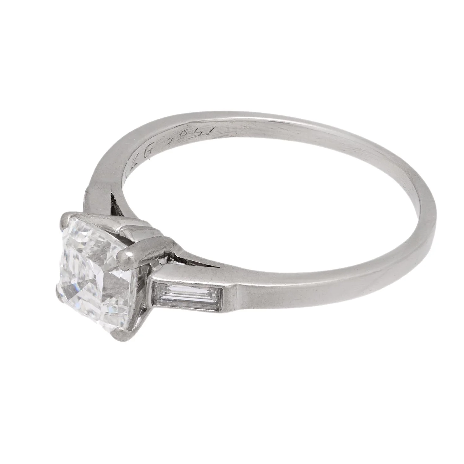 Retro Platinum Diamond Engagement Ring 1.06ct - Image 3