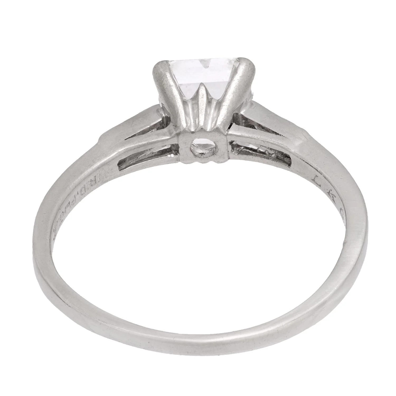 Retro Platinum Diamond Engagement Ring 1.06ct - Image 5