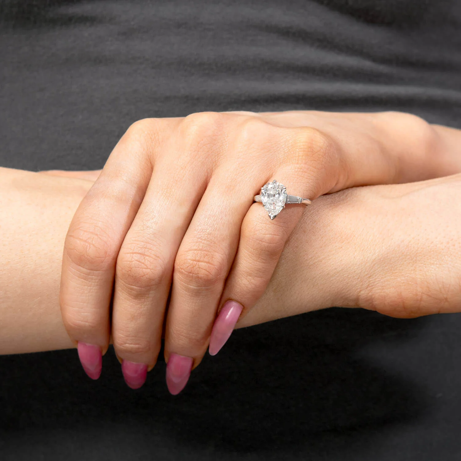 Retro Platinum Diamond Engagement Ring 2.60ct - Image 6
