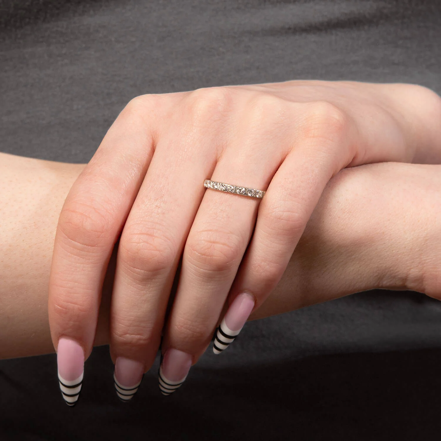 Retro Platinum Diamond Eternity Band - Image 5