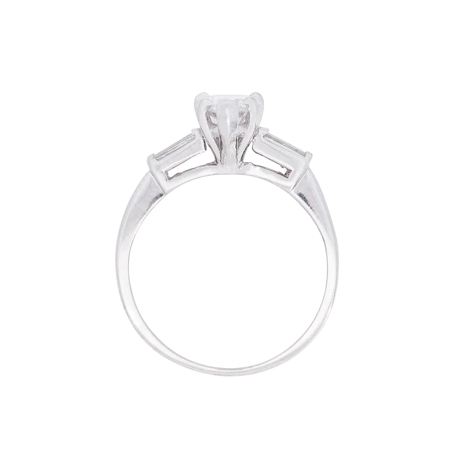 Retro Platinum Pear Cut Diamond Engagement Ring 1.10ctw - Image 4