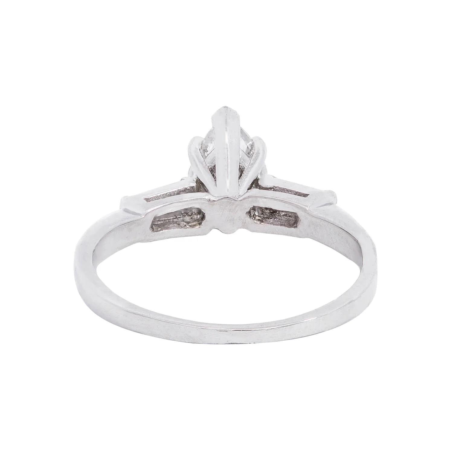 Retro Platinum Pear Cut Diamond Engagement Ring 1.10ctw - Image 5