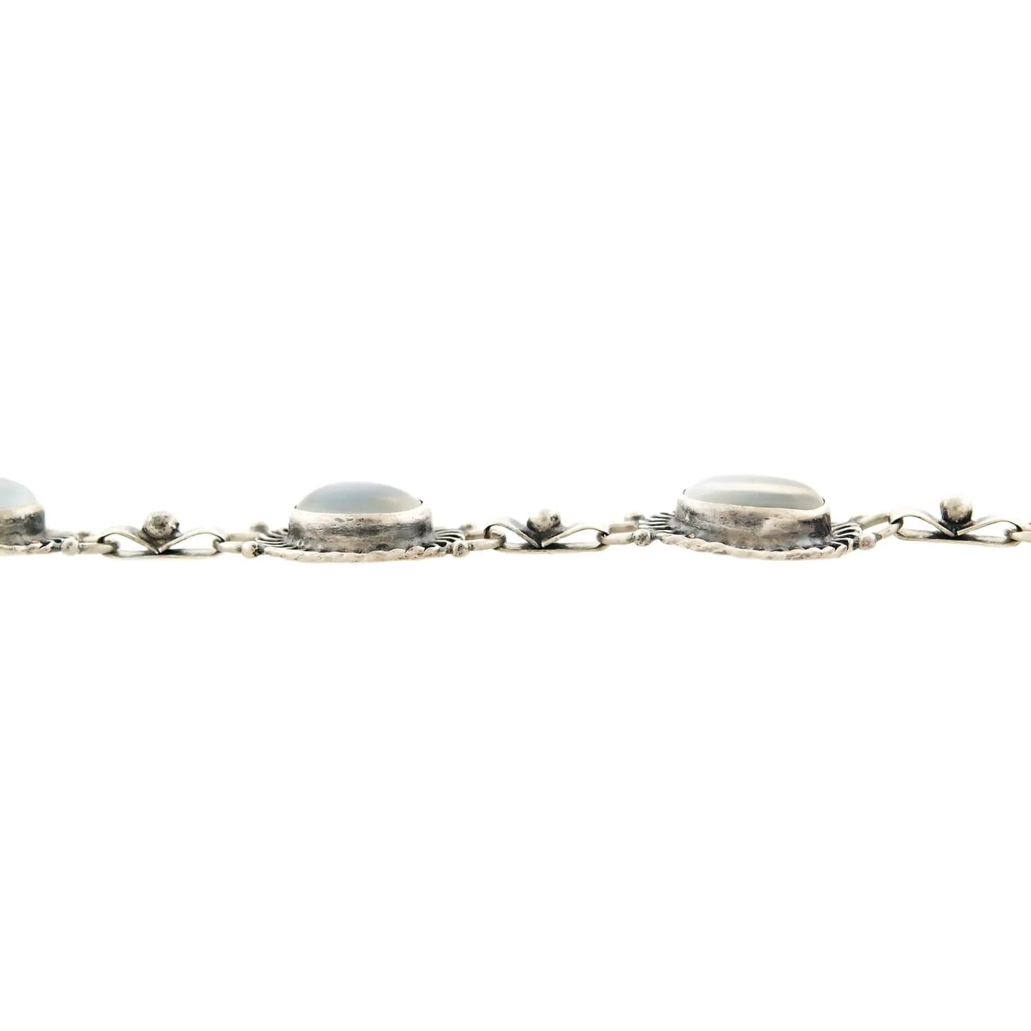 Retro Sterling Silver Moonstone Bracelet - Image 3