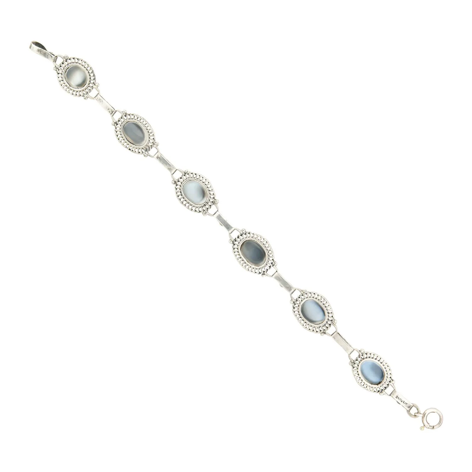 Retro Sterling Silver Moonstone Bracelet - Image 4