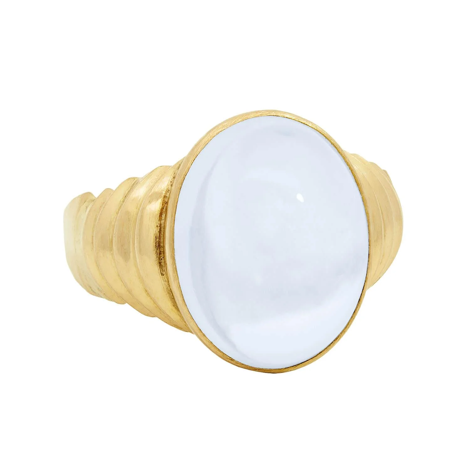 Retro Swedish 18k Moonstone Statement Ring - Image 2