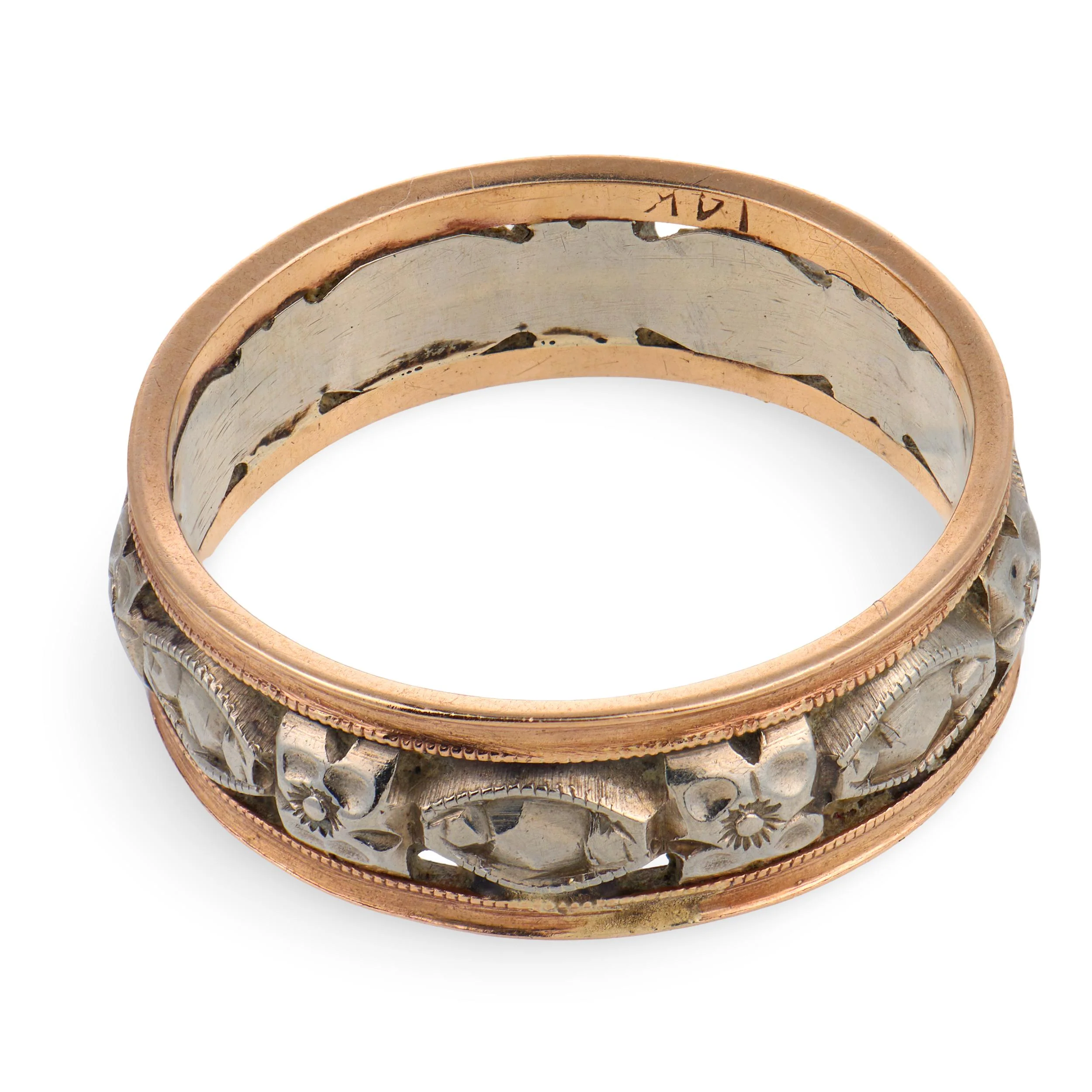 S&W Edwardian 14k Foliage & Floral-Motif Band - Image 3