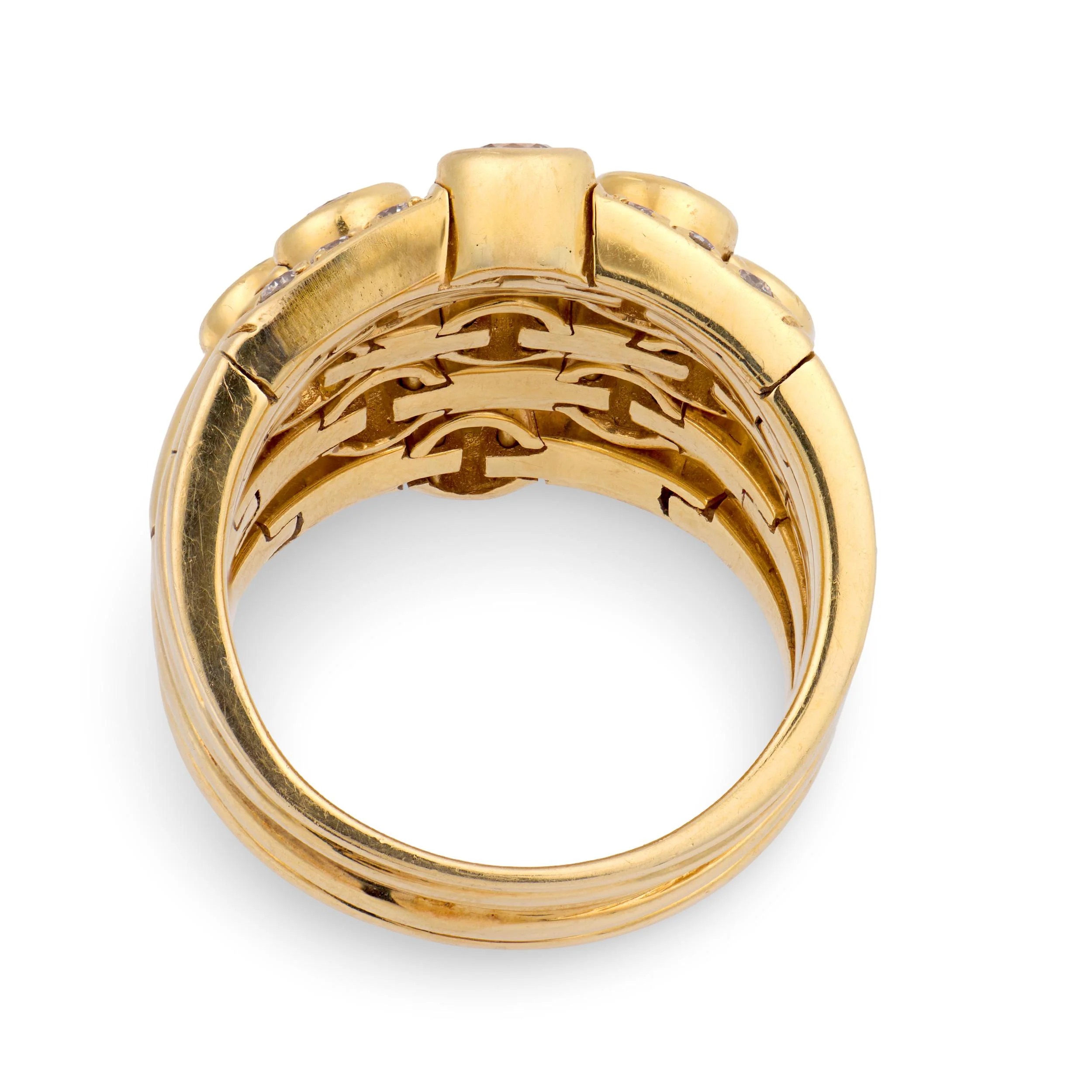 SONIA B Estate 18k Diamond Multi-Band Statement Ring - Image 5