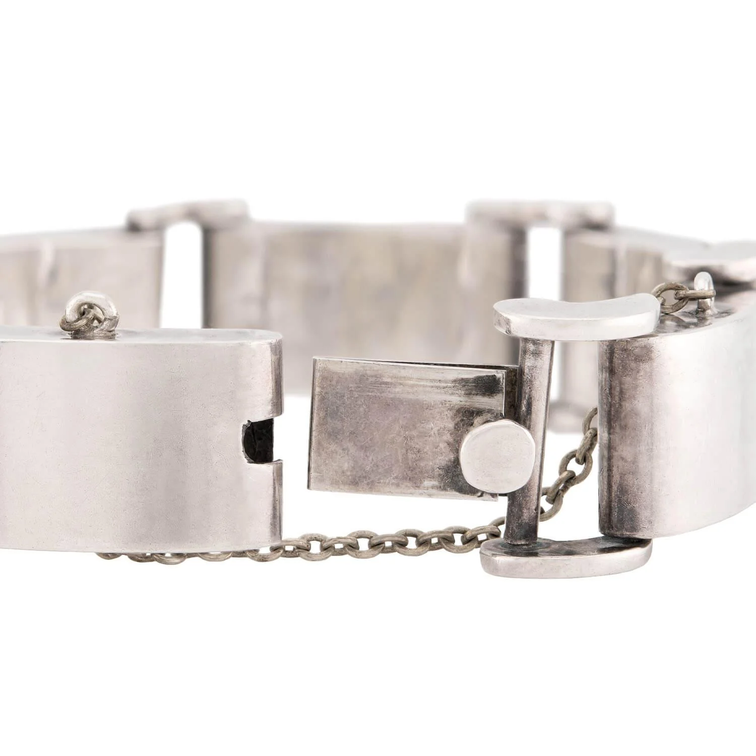 TAXCO Retro Mexican Sterling Silver "Tire Track" Link Bracelet - Image 3