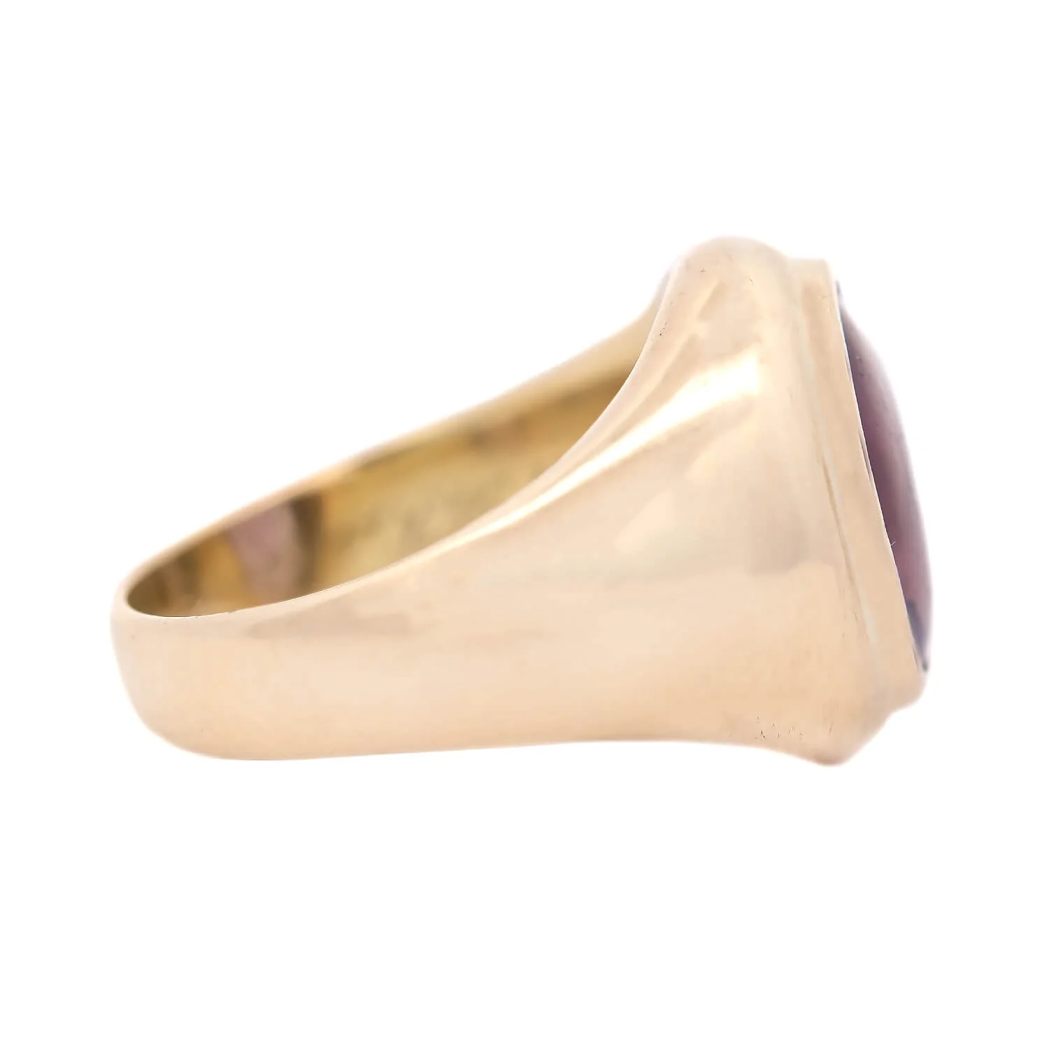 TIFFANY & CO. Art Deco 14k Amethyst Flush Mount Ring - Image 2