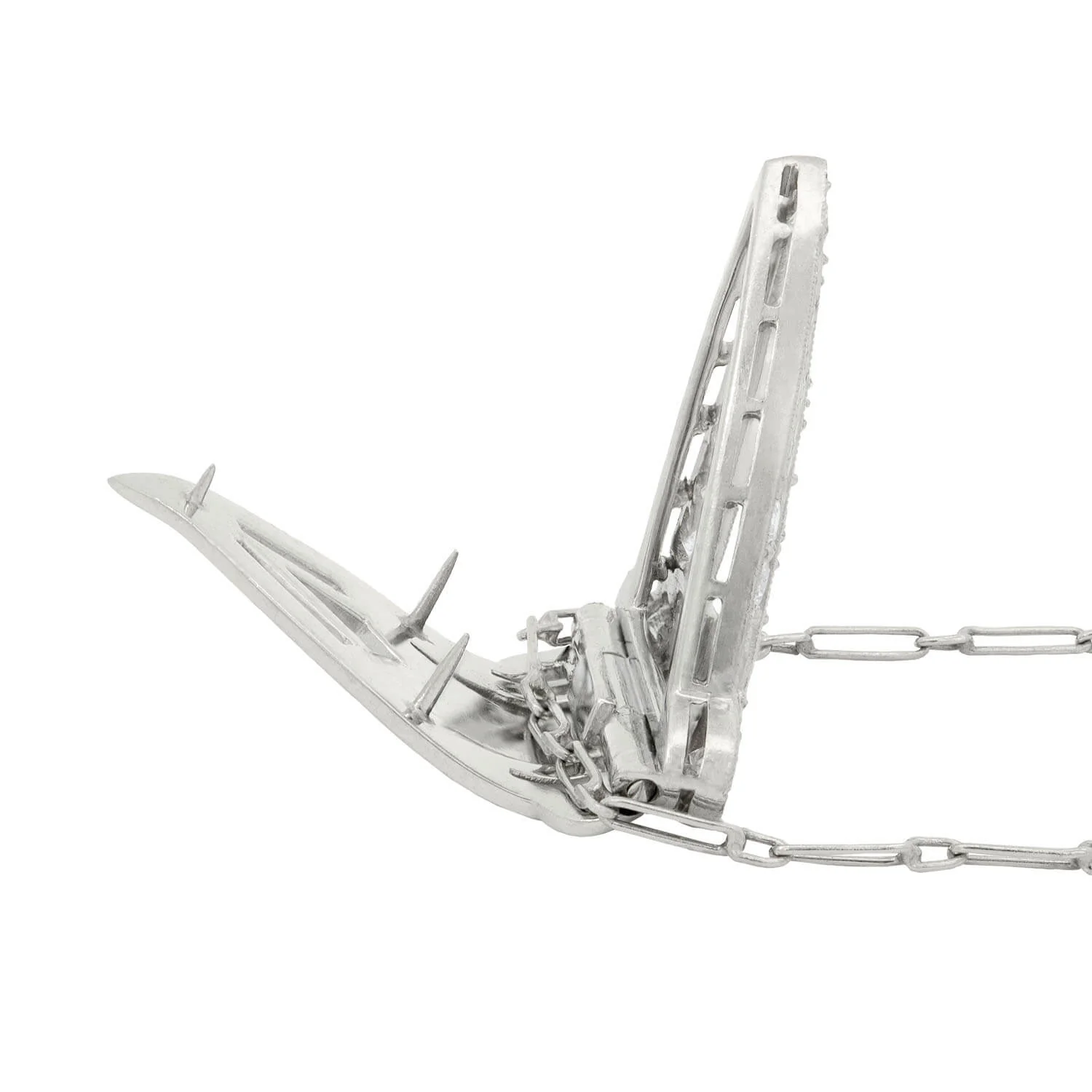 TIFFANY & CO. Art Deco Platinum Diamond Fur Clip Necklace 1 ctw - Image 5