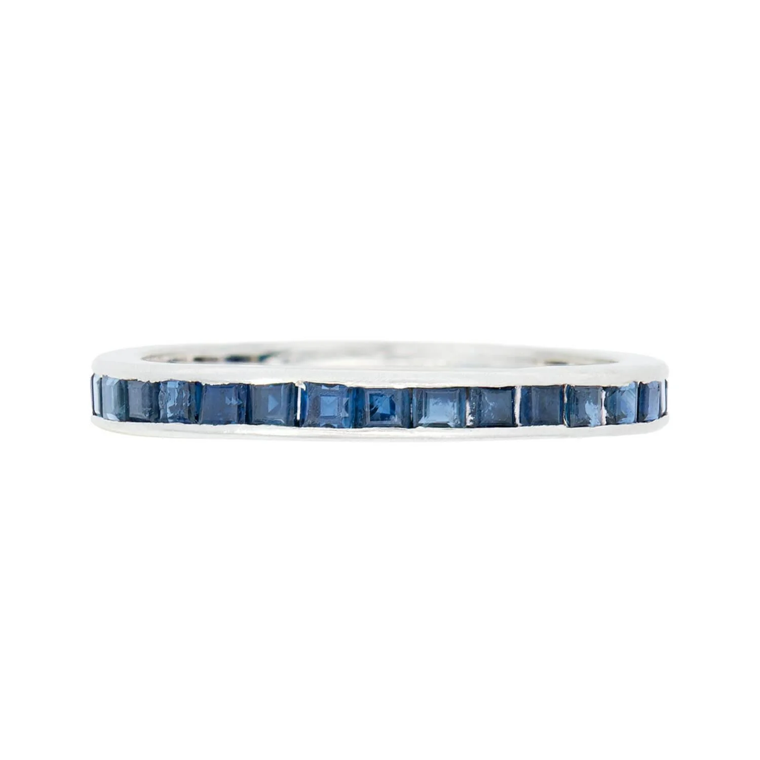 TIFFANY & CO Art Deco Platinum Sapphire Eternity Band - Image 2