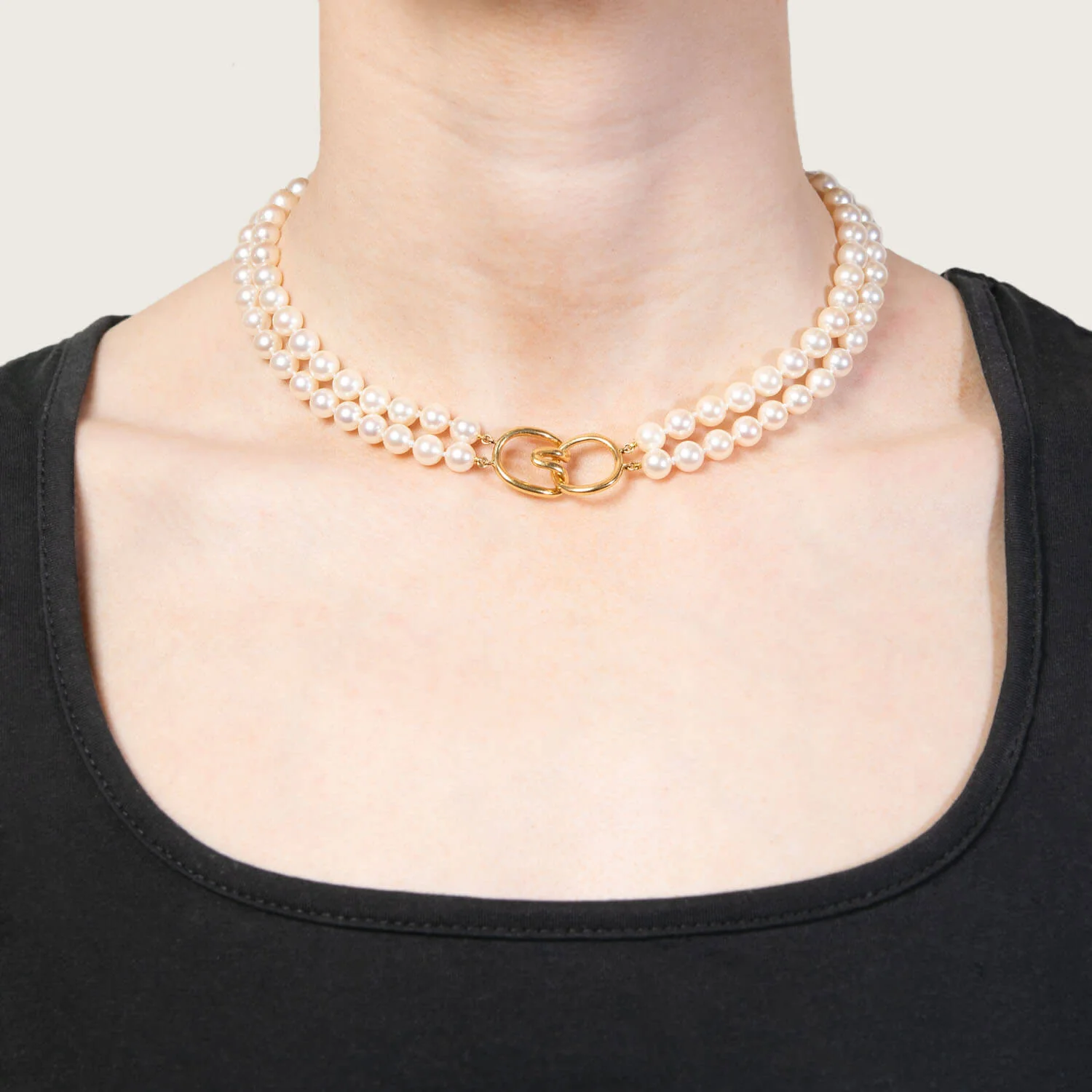 TIFFANY & CO. Estate 18k Pearl Necklace Double Strand - Image 5