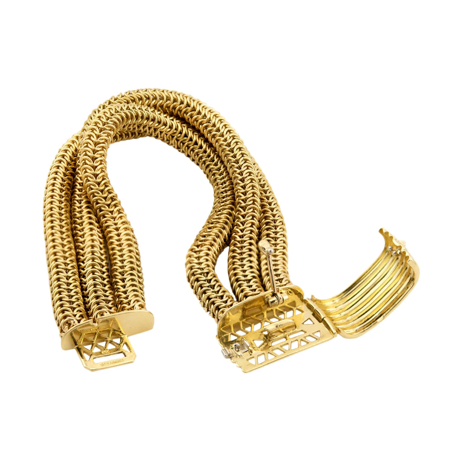 TIFFANY & CO. Estate 18k Three-Strand Bracelet 90 DWT - Image 5
