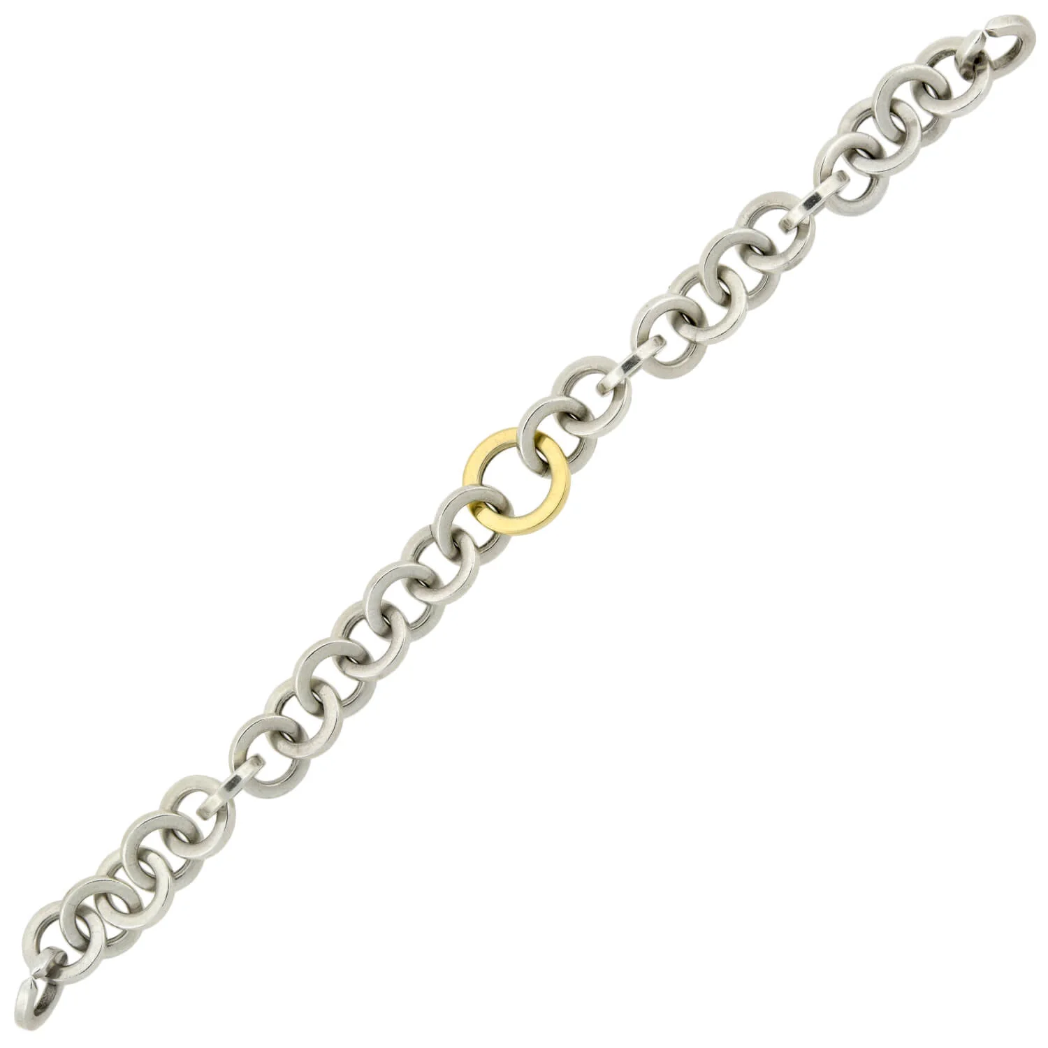 TIFFANY & Co. Estate 18kt/Sterling Interlocking Link Bracelet - Image 2