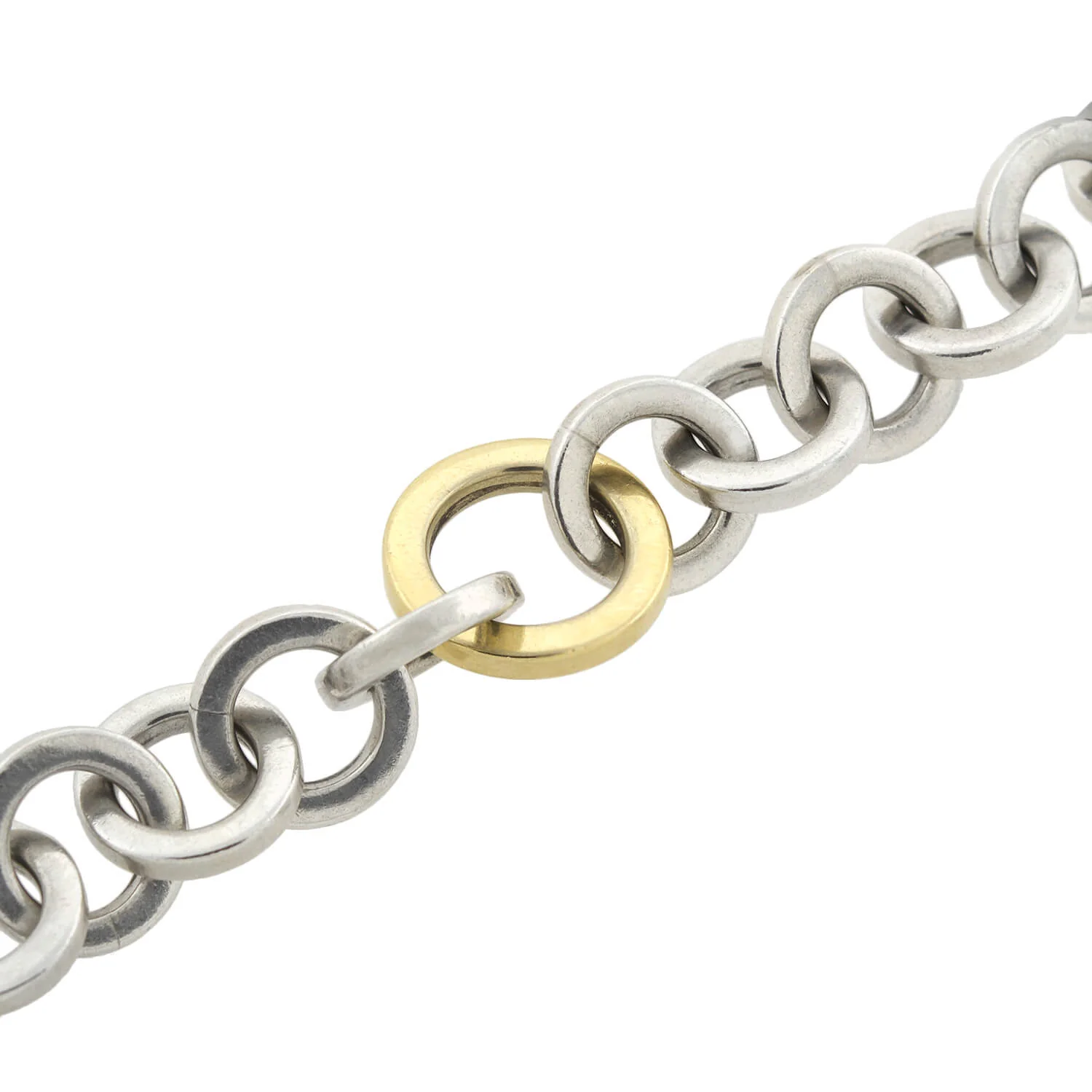 TIFFANY & Co. Estate 18kt/Sterling Interlocking Link Bracelet - Image 3