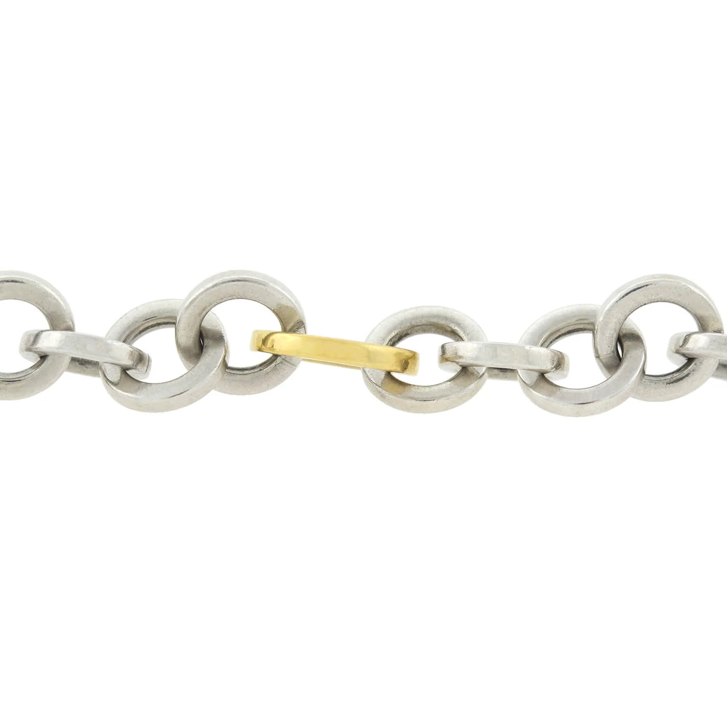 TIFFANY & Co. Estate 18kt/Sterling Interlocking Link Bracelet - Image 4