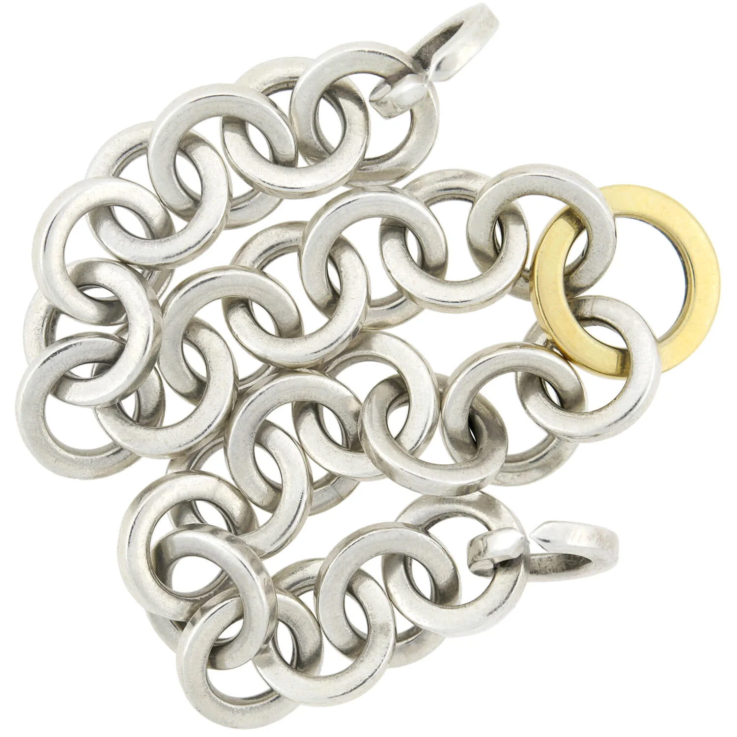 TIFFANY & Co. Estate 18kt/Sterling Interlocking Link Bracelet - Image 5
