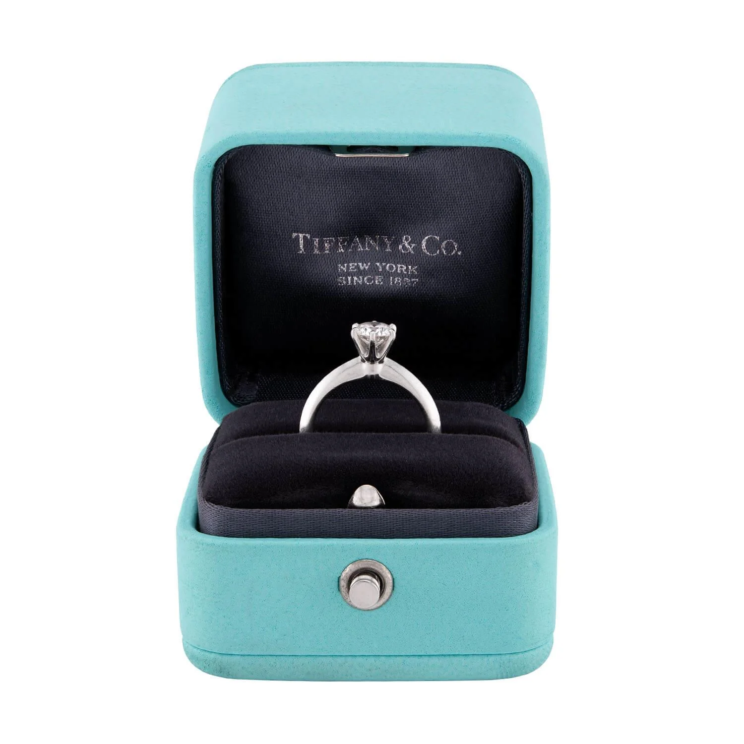 TIFFANY & CO. Estate Platinum Diamond Engagement Ring .60ct - Image 8