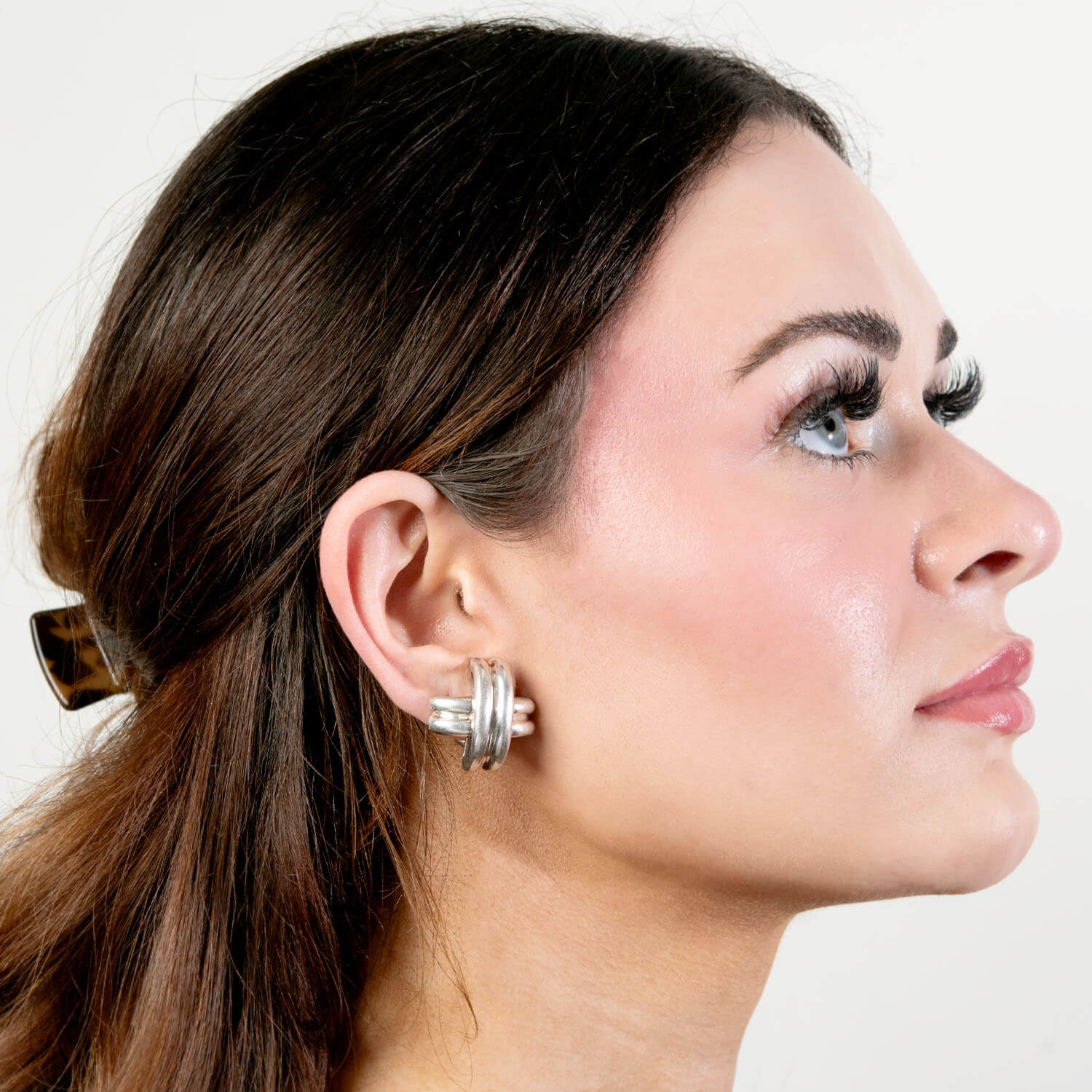 TIFFANY & CO. Estate Sterling Silver Knot Motif Earrings - Image 5