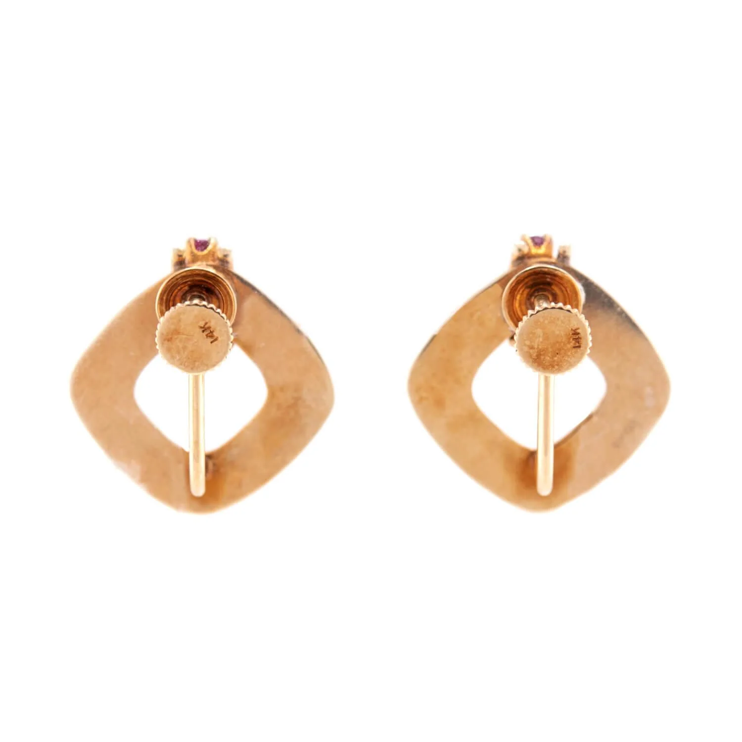 TIFFANY & CO. Retro 14k Ruby Earrings - Image 3