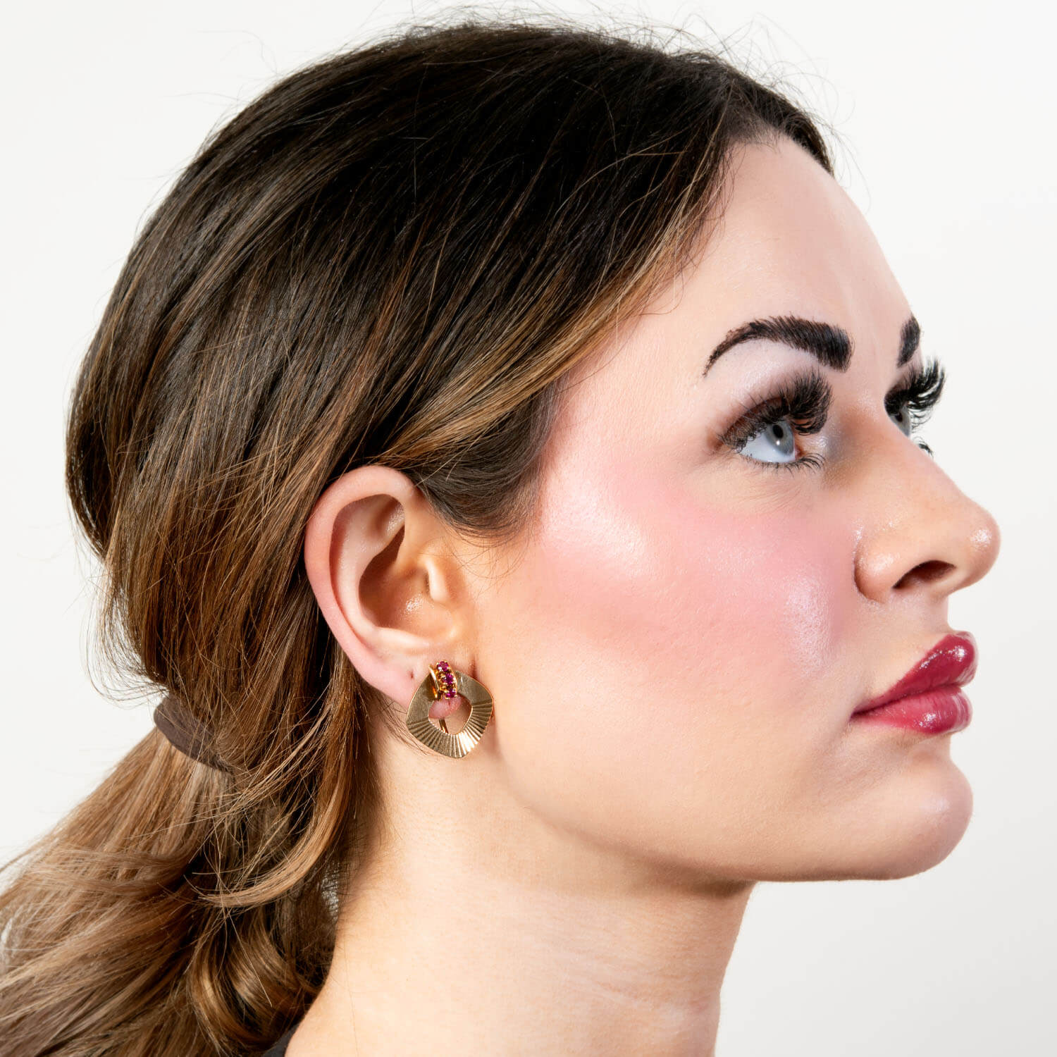 TIFFANY & CO. Retro 14k Ruby Earrings - Image 5