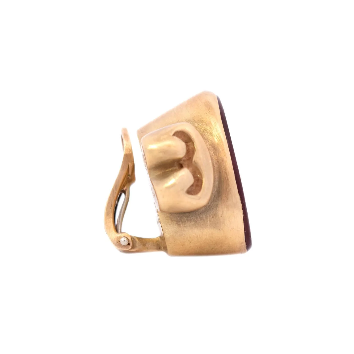VAHE NALTCHAYAN  Estate 18k Carnelian Intaglio Earrings - Image 2