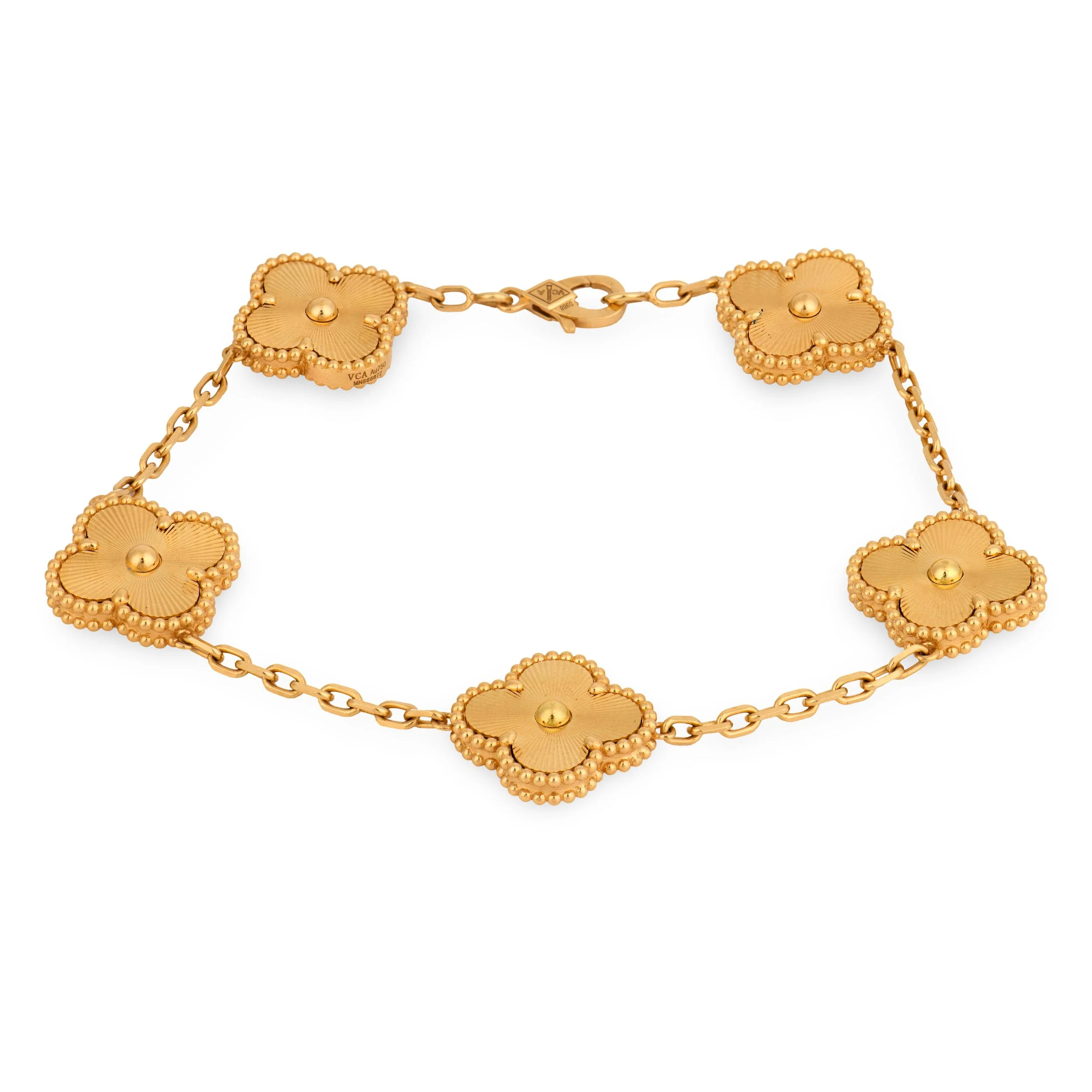 VAN CLEEF & ARPELS Estate 18k Alhambra Bracelet - Image 2