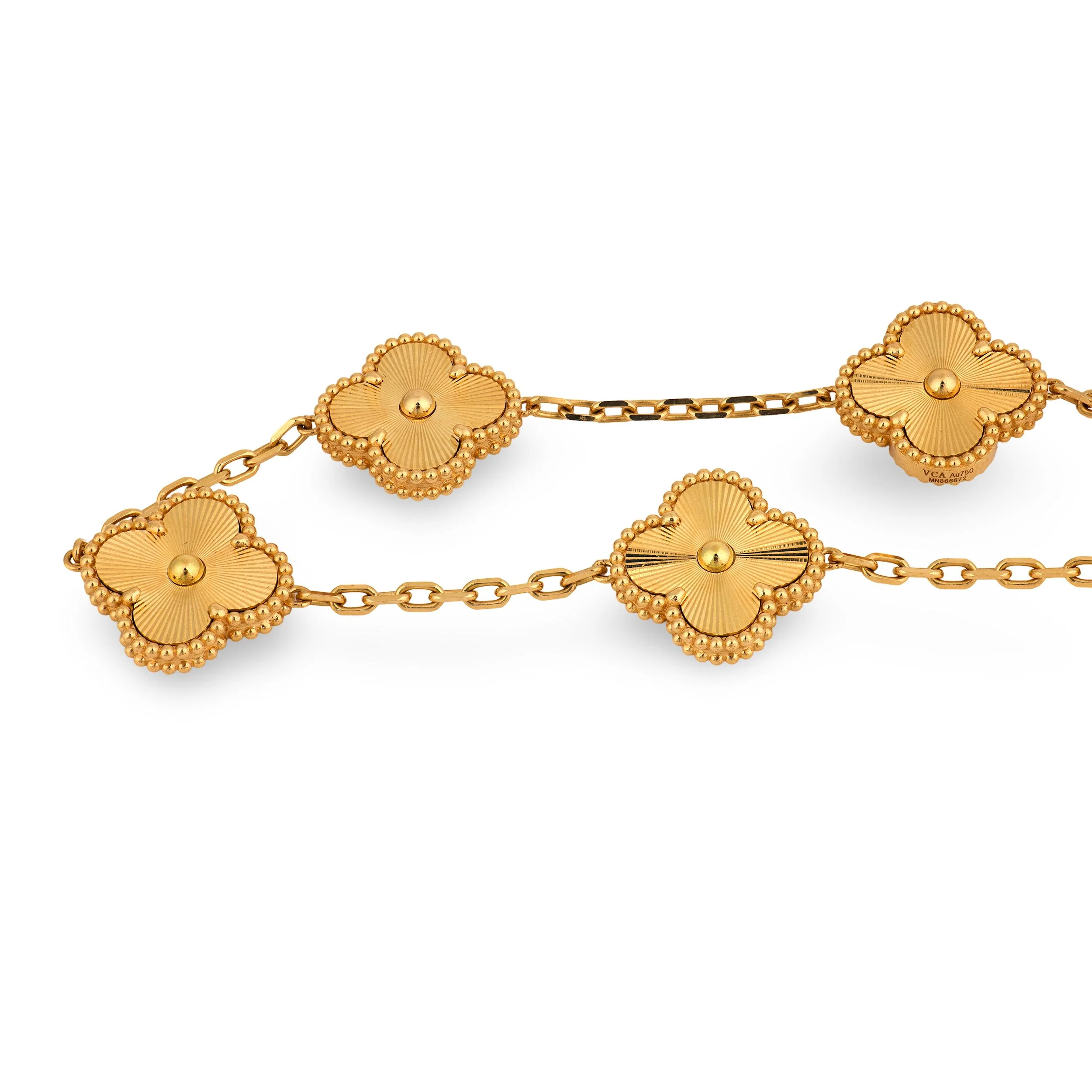 VAN CLEEF & ARPELS Estate 18k Alhambra Bracelet - Image 5