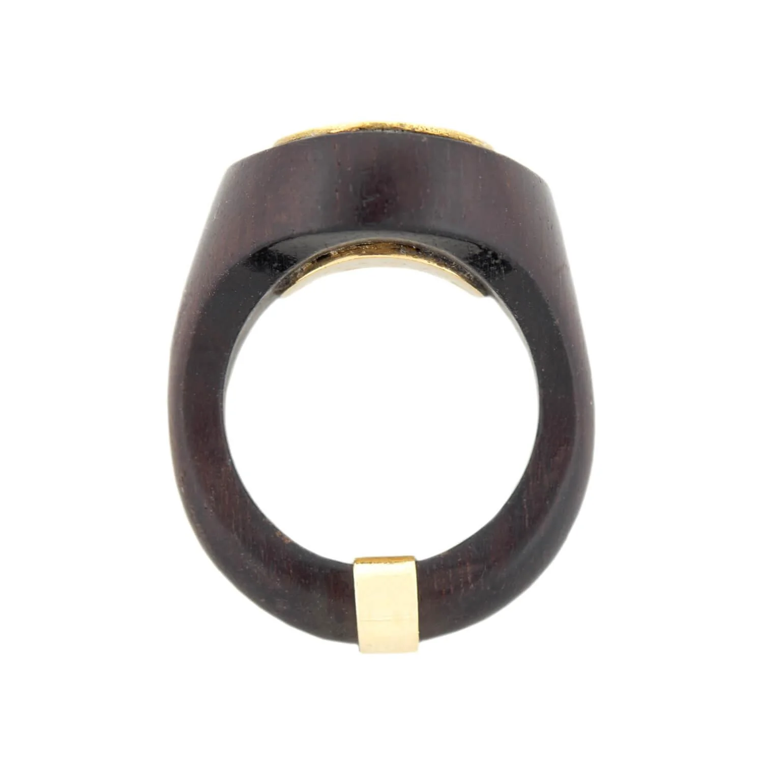 Van Cleef & Arpels Vintage 18k Wood Signet Ring - Image 3