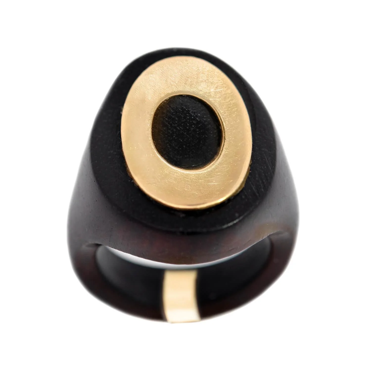 Van Cleef & Arpels Vintage 18k Wood Signet Ring - Image 4