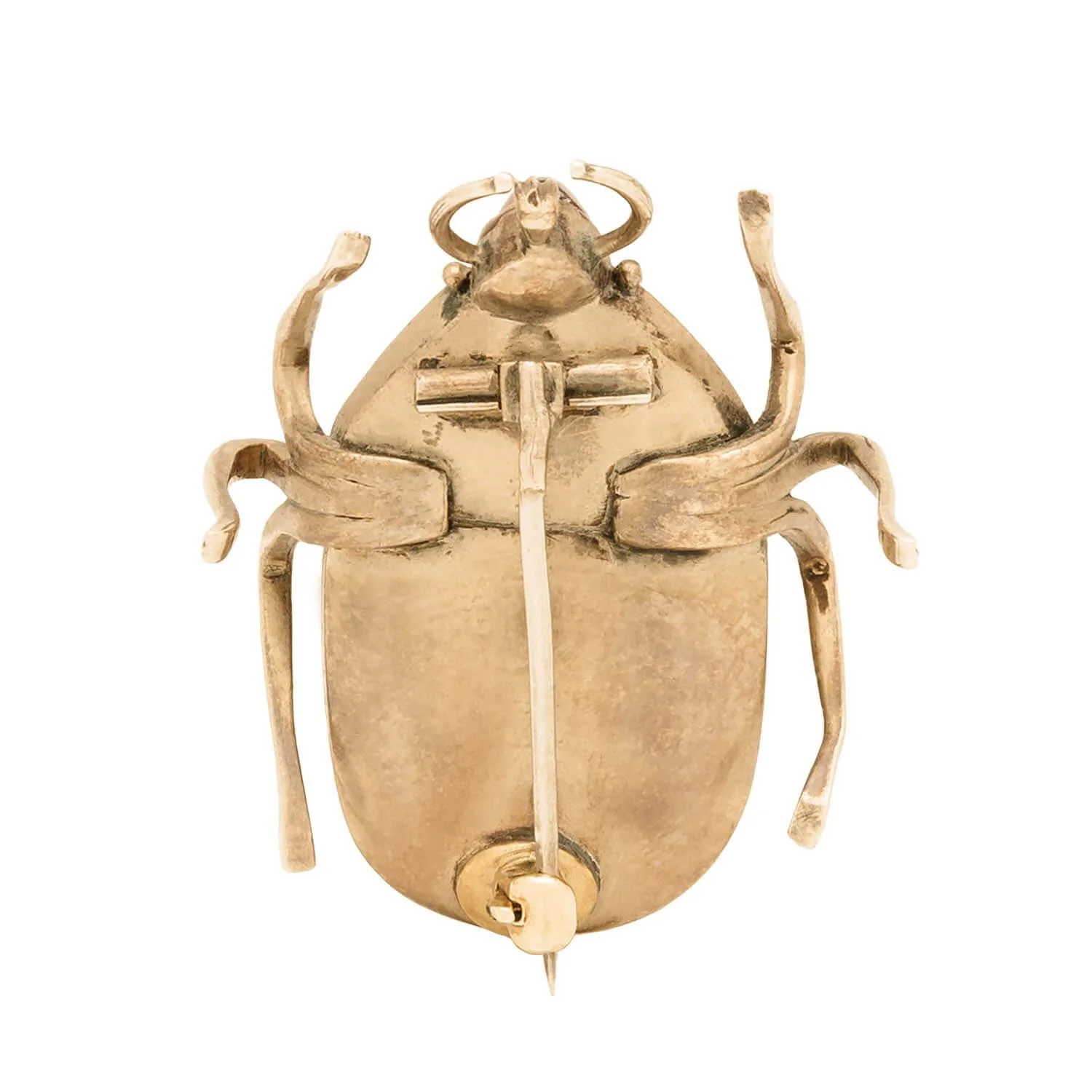 Victorian 10k Citrene, Amethyst, and Red Glass Scarab Beatle Pin - Image 3