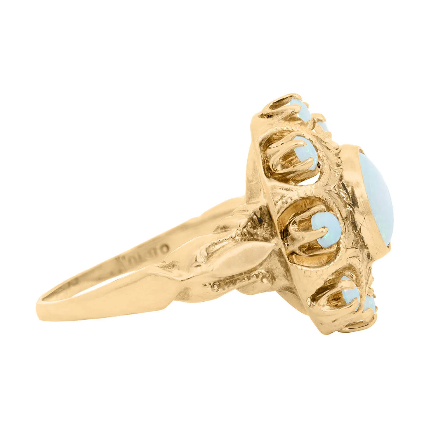 Victorian 10k Opal Halo Ring - Image 2