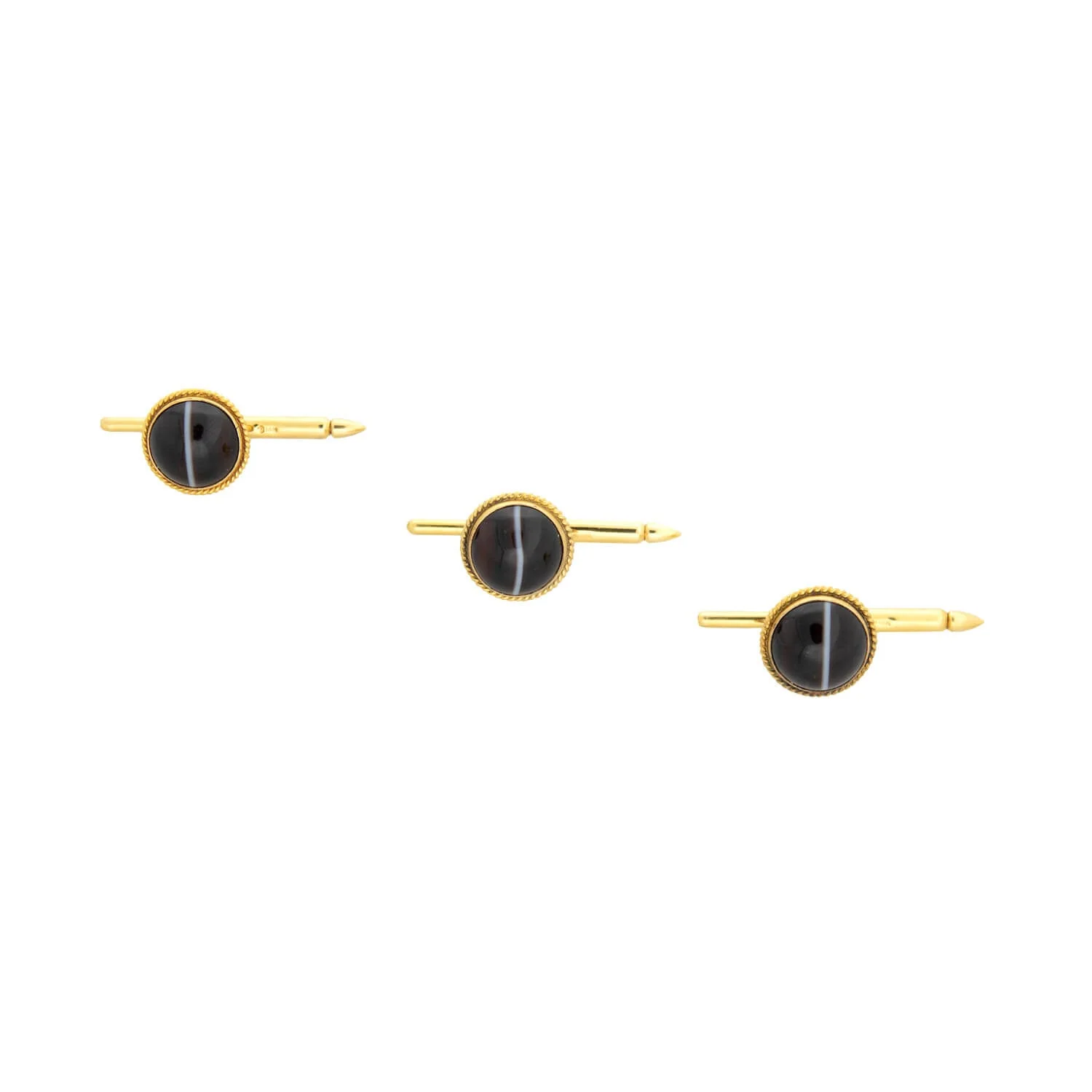 Victorian 14k Banded Agate Cabochon 6-Piece Cufflink Set with Original Box - Image 8