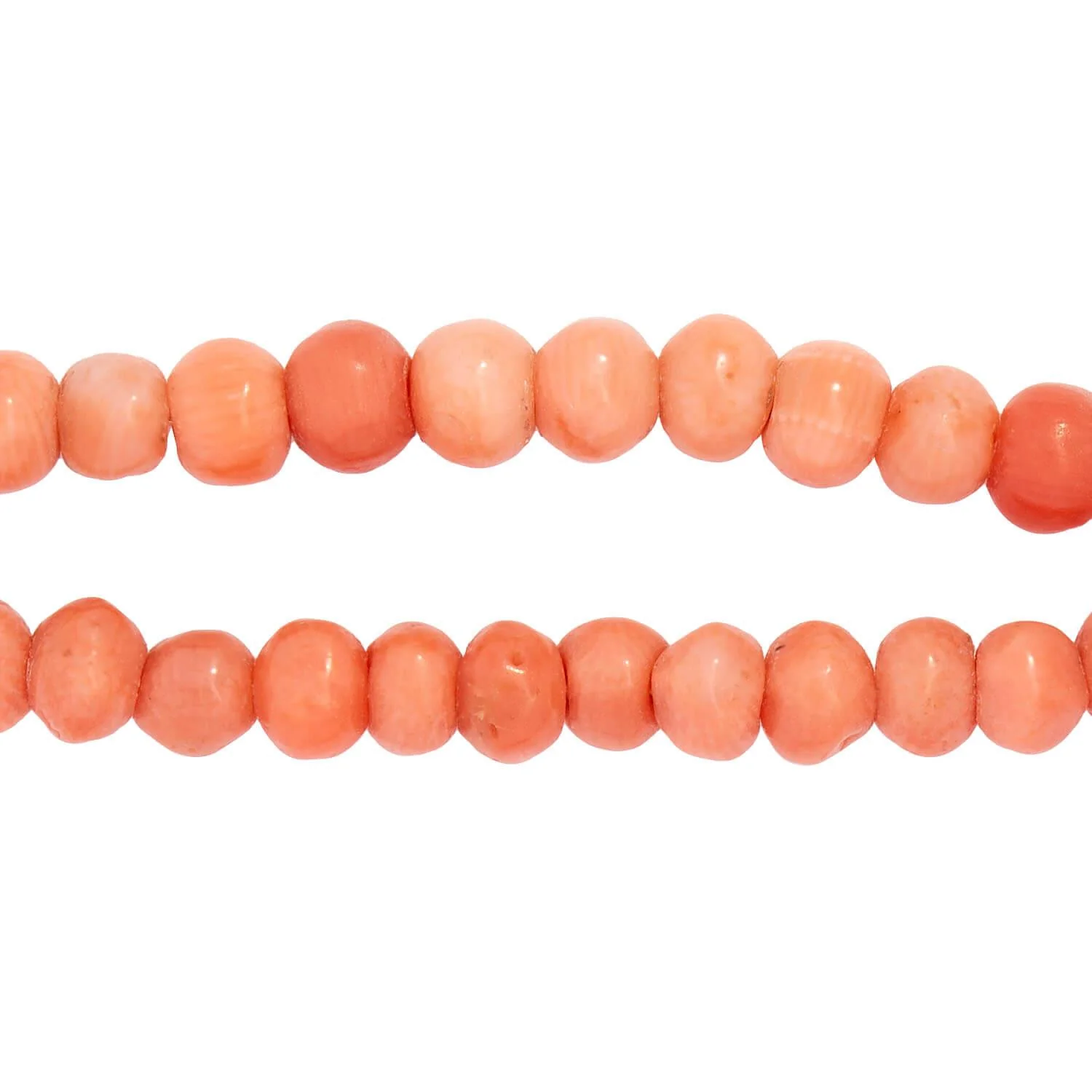 Victorian 14k Coral Hand Clasp Bead Necklace - Image 3