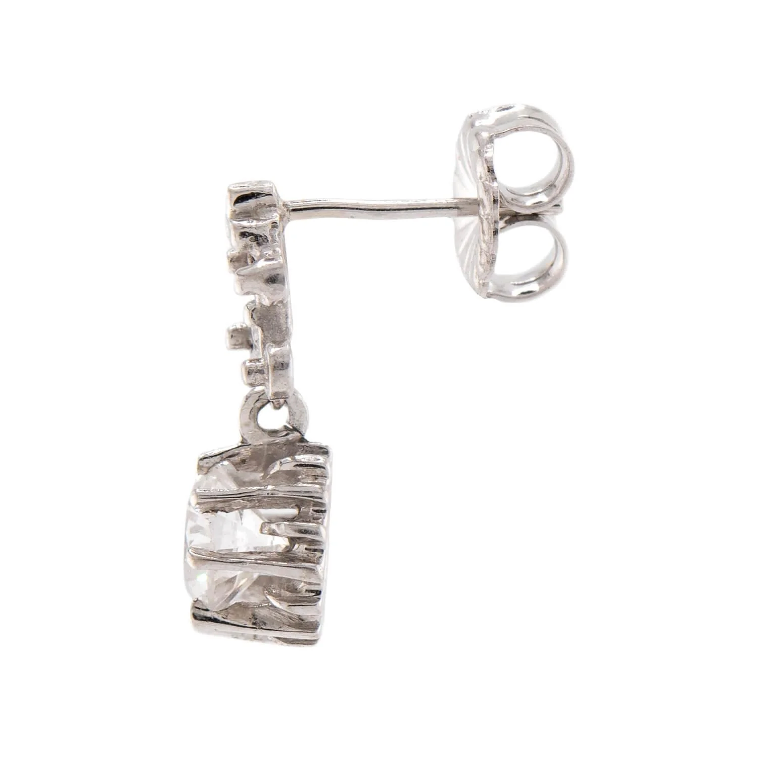 "Victorian" 14k Cubic Zirconia Dangle Earrings - Image 2