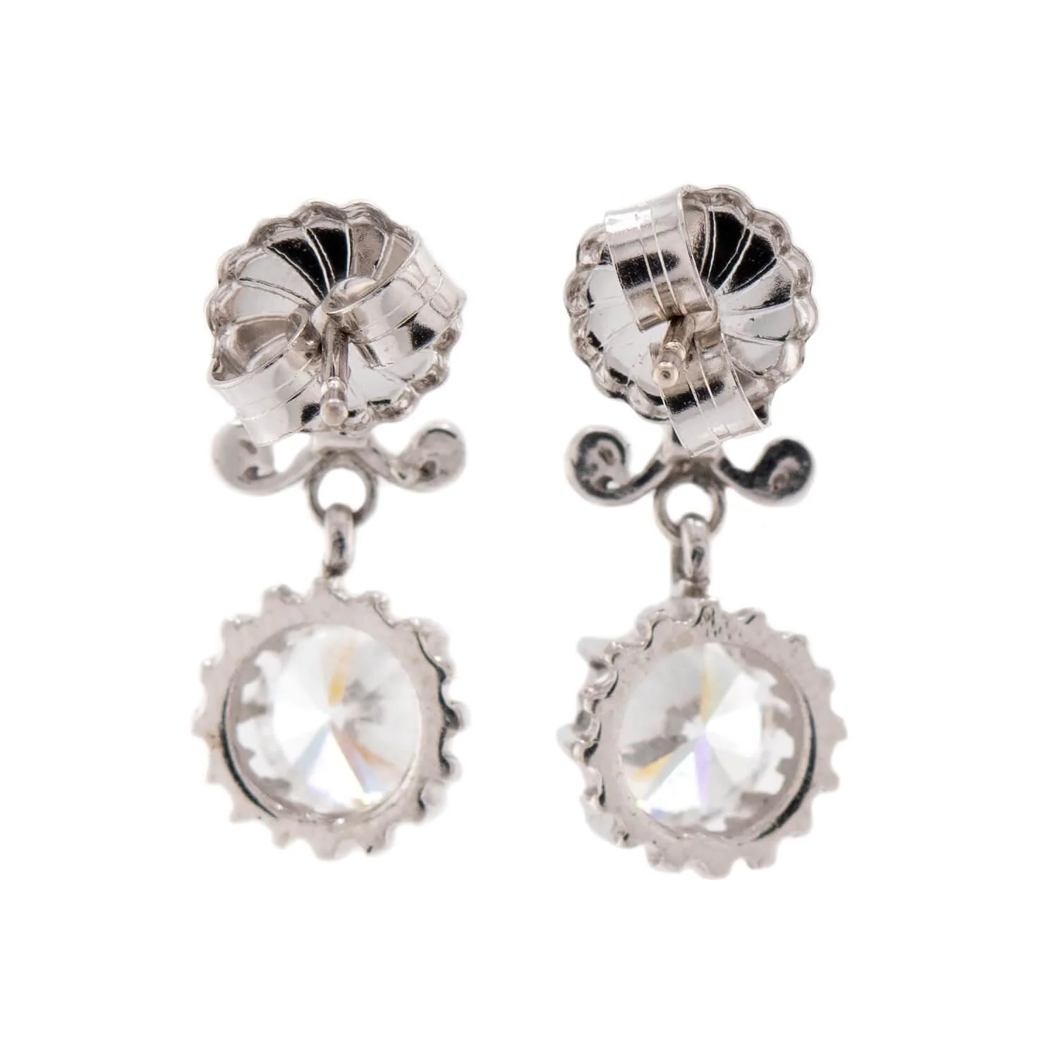 "Victorian" 14k Cubic Zirconia Dangle Earrings - Image 3