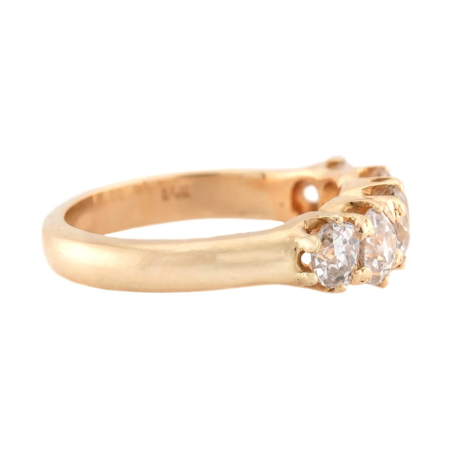 Victorian 14k Diamond 5 Stone Engagement Ring - Image 3
