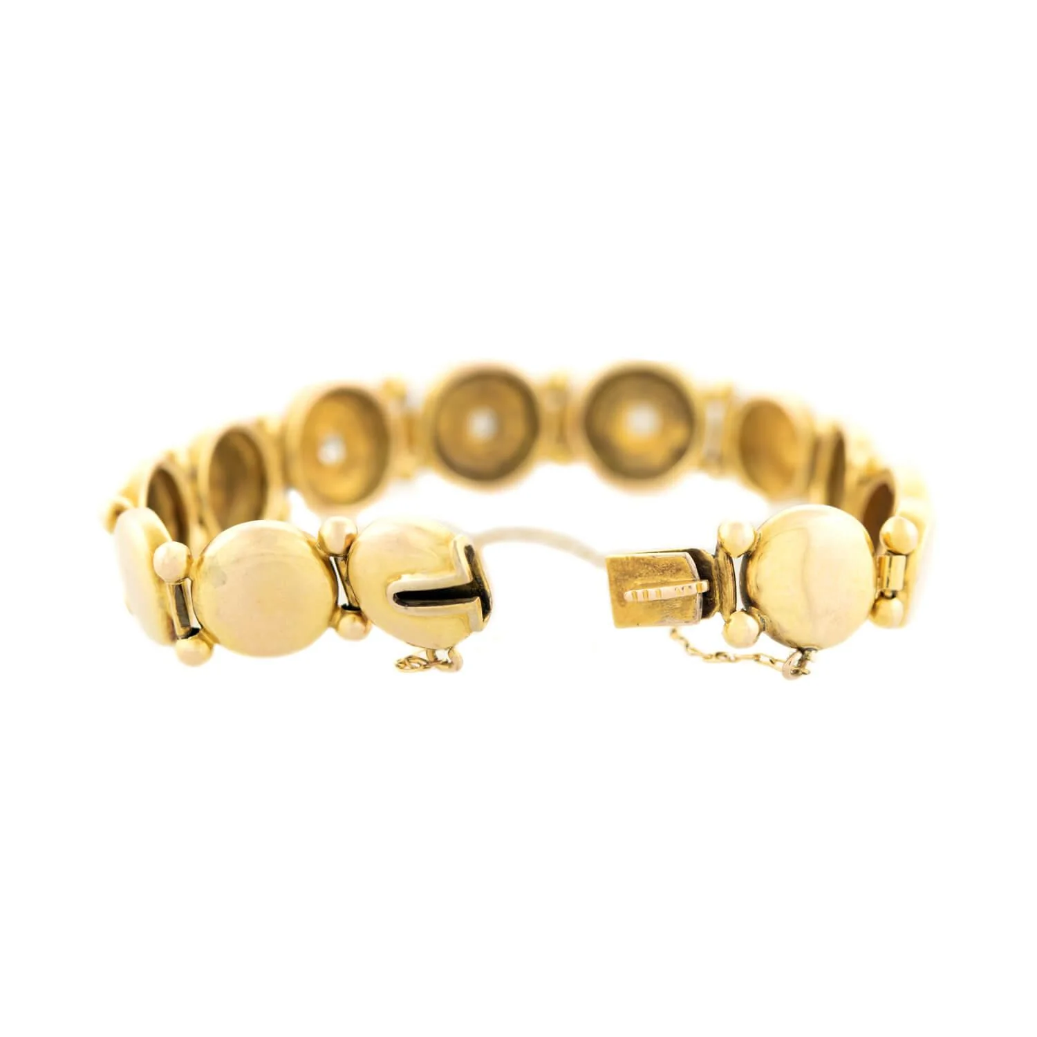 Victorian 14k Diamond Button Bracelet - Image 6