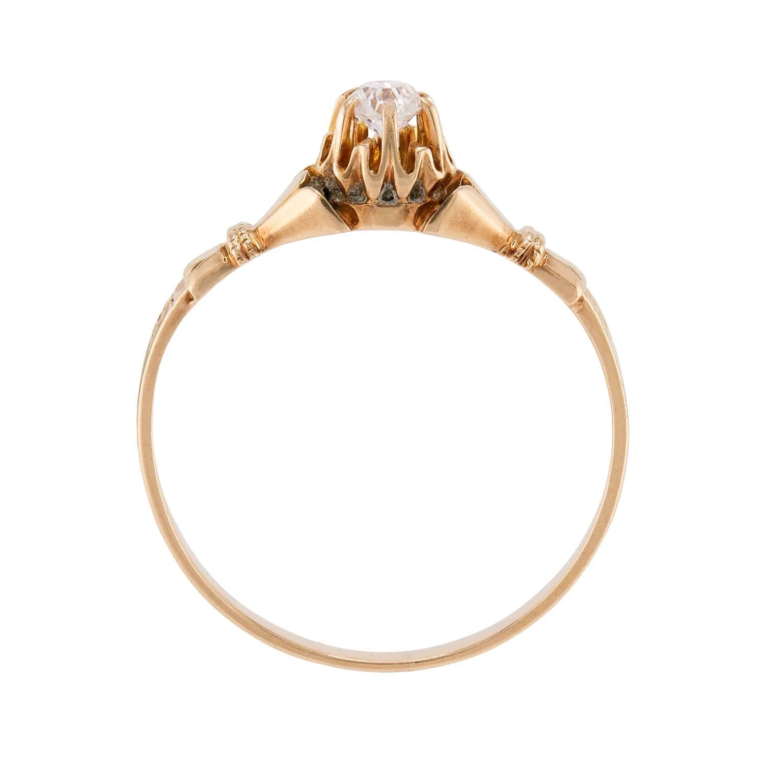 Victorian 14k Diamond Engagement Ring .15ct - Image 4