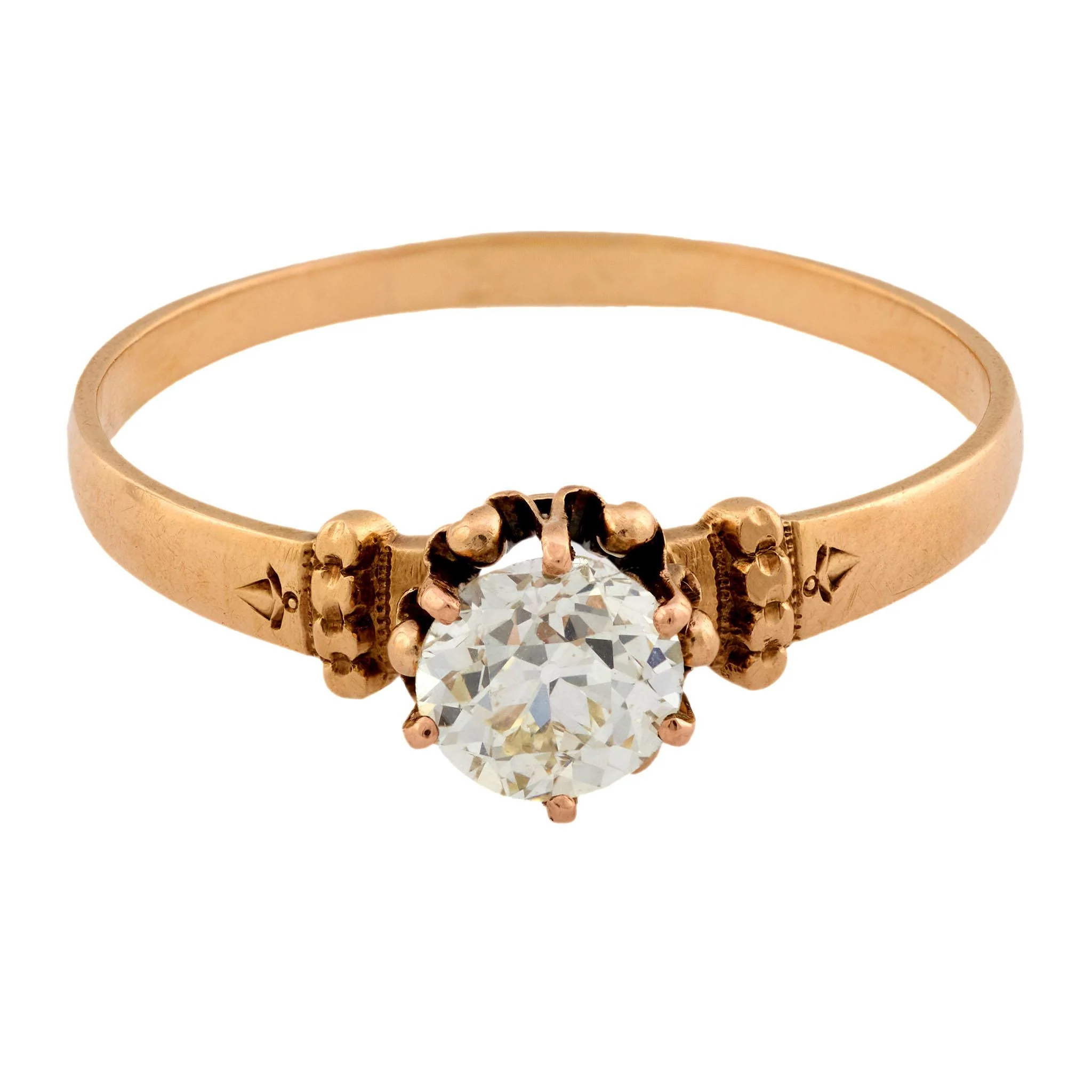 Victorian 14k Diamond Engagement Ring .65ct - Image 2