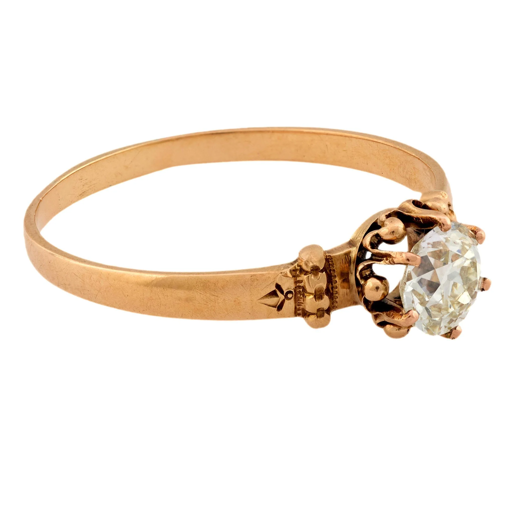 Victorian 14k Diamond Engagement Ring .65ct - Image 3