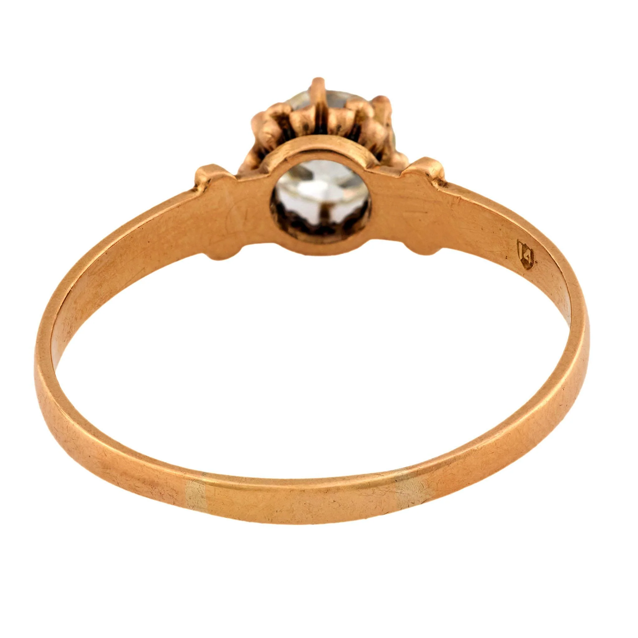 Victorian 14k Diamond Engagement Ring .65ct - Image 5