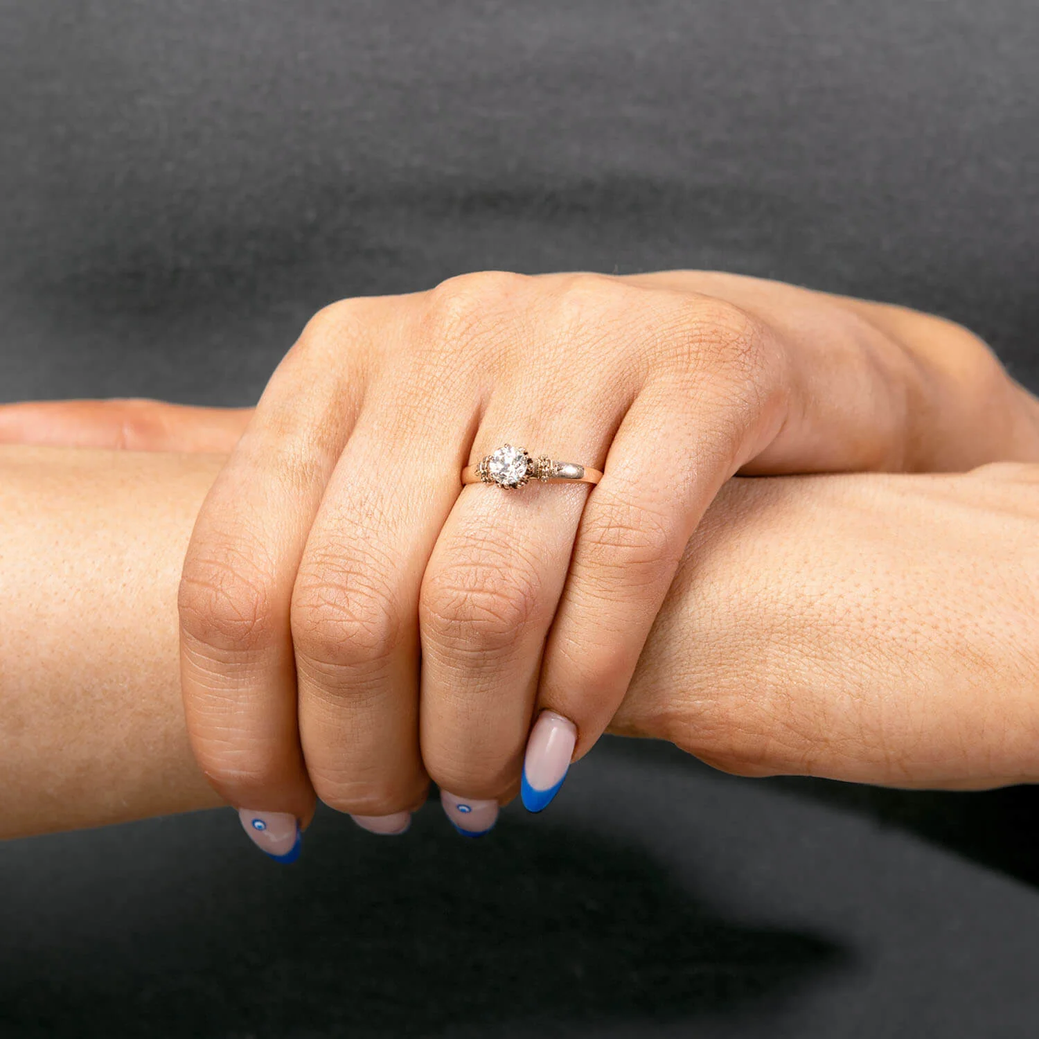 Victorian 14k Diamond Engagement Ring .65ct - Image 6