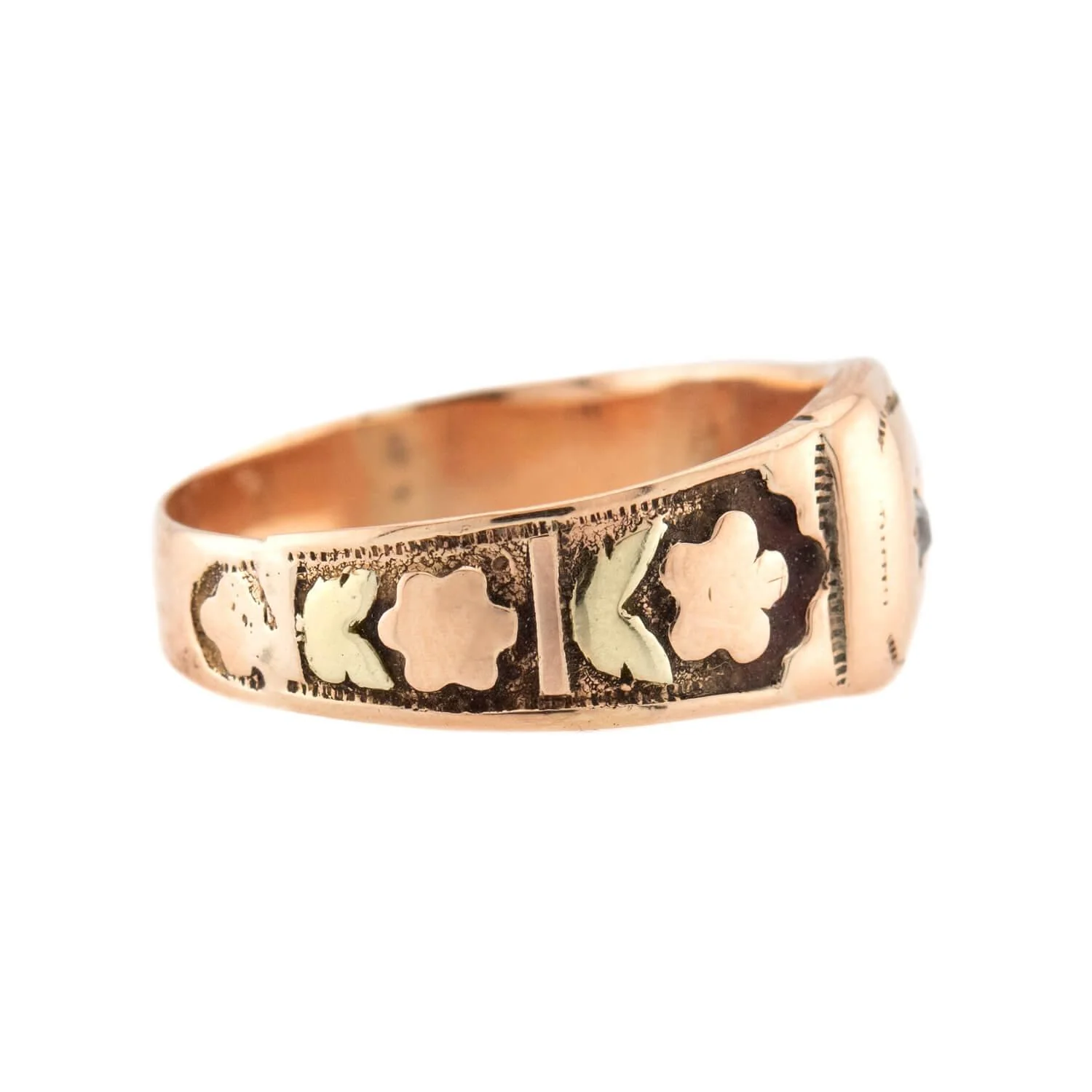 Victorian 14k Diamond Floral-Motif Ring - Image 3