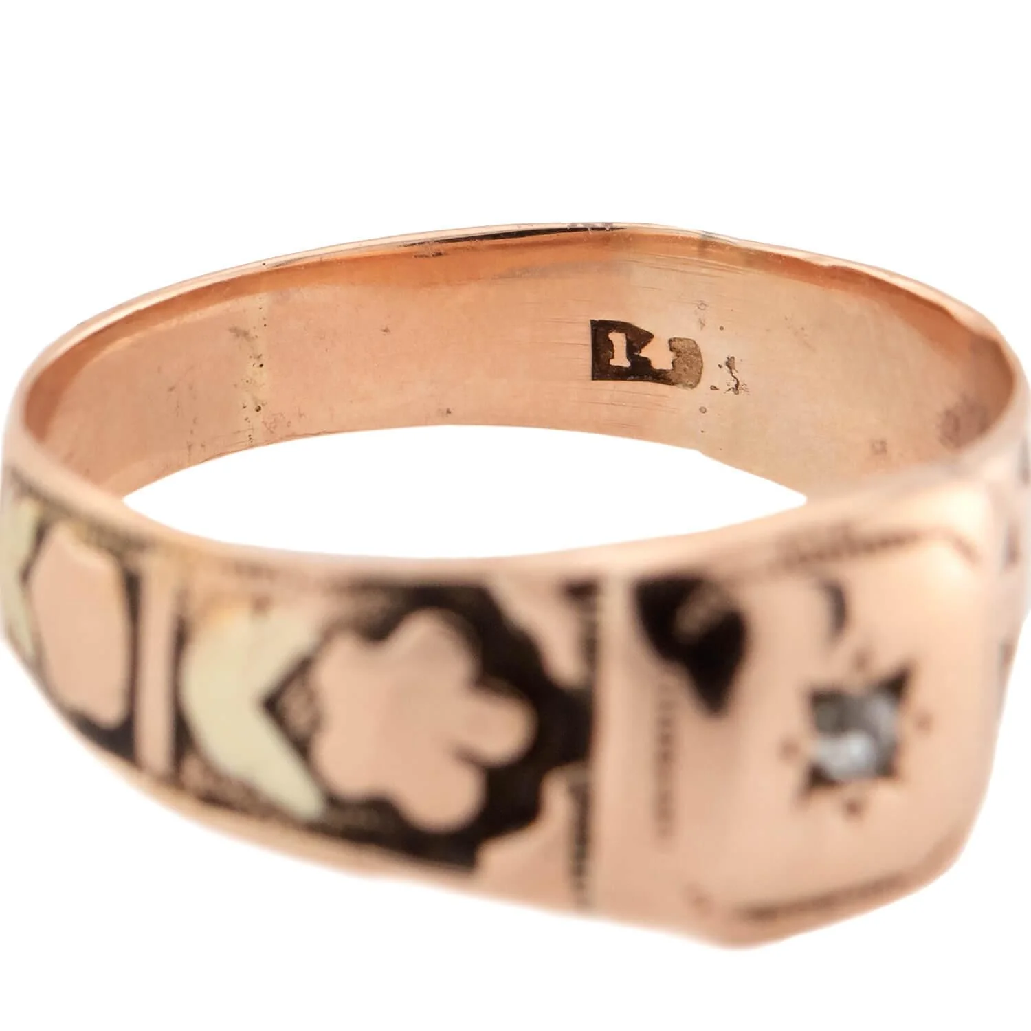 Victorian 14k Diamond Floral-Motif Ring - Image 6