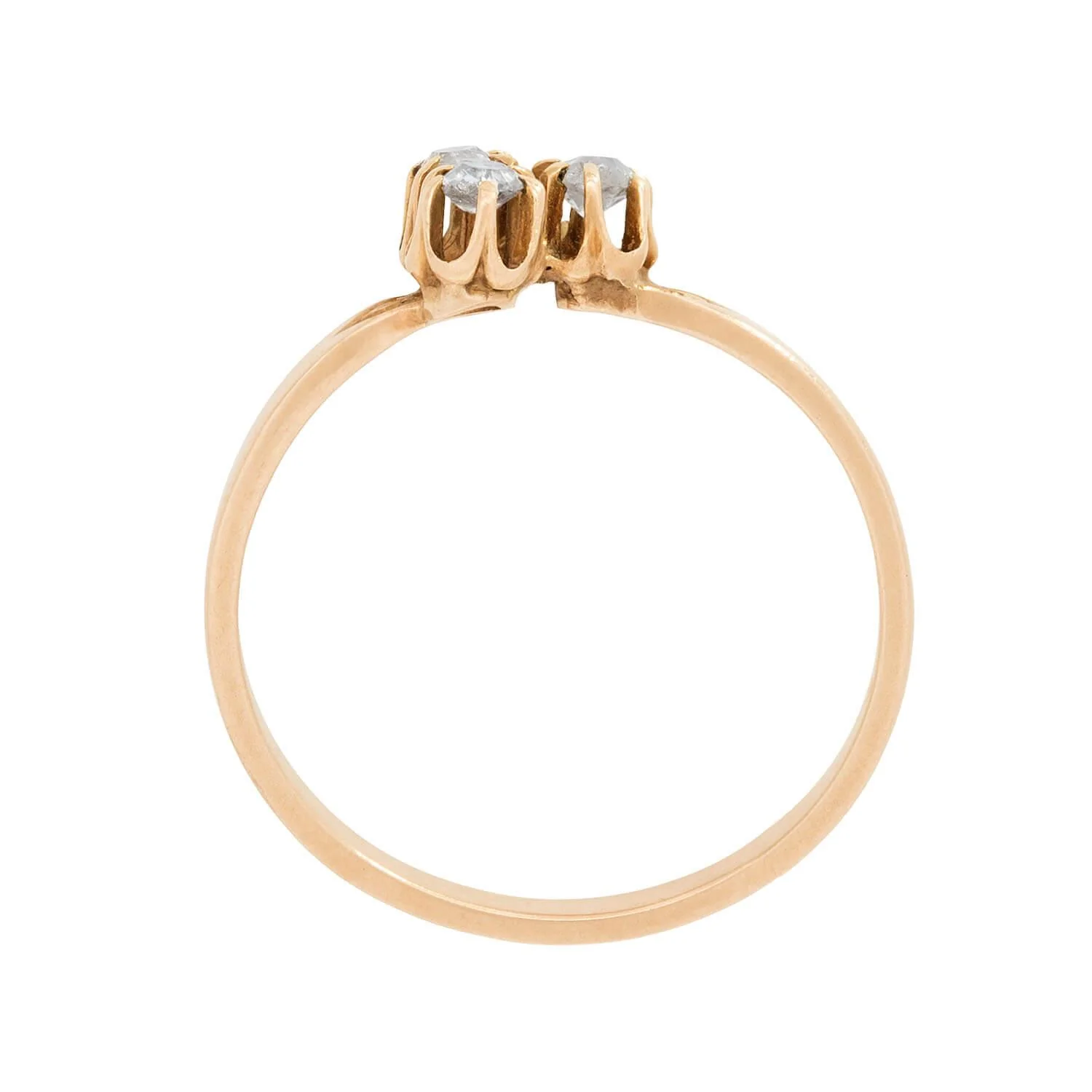 Victorian 14k Diamond Trefoil Ring - Image 4