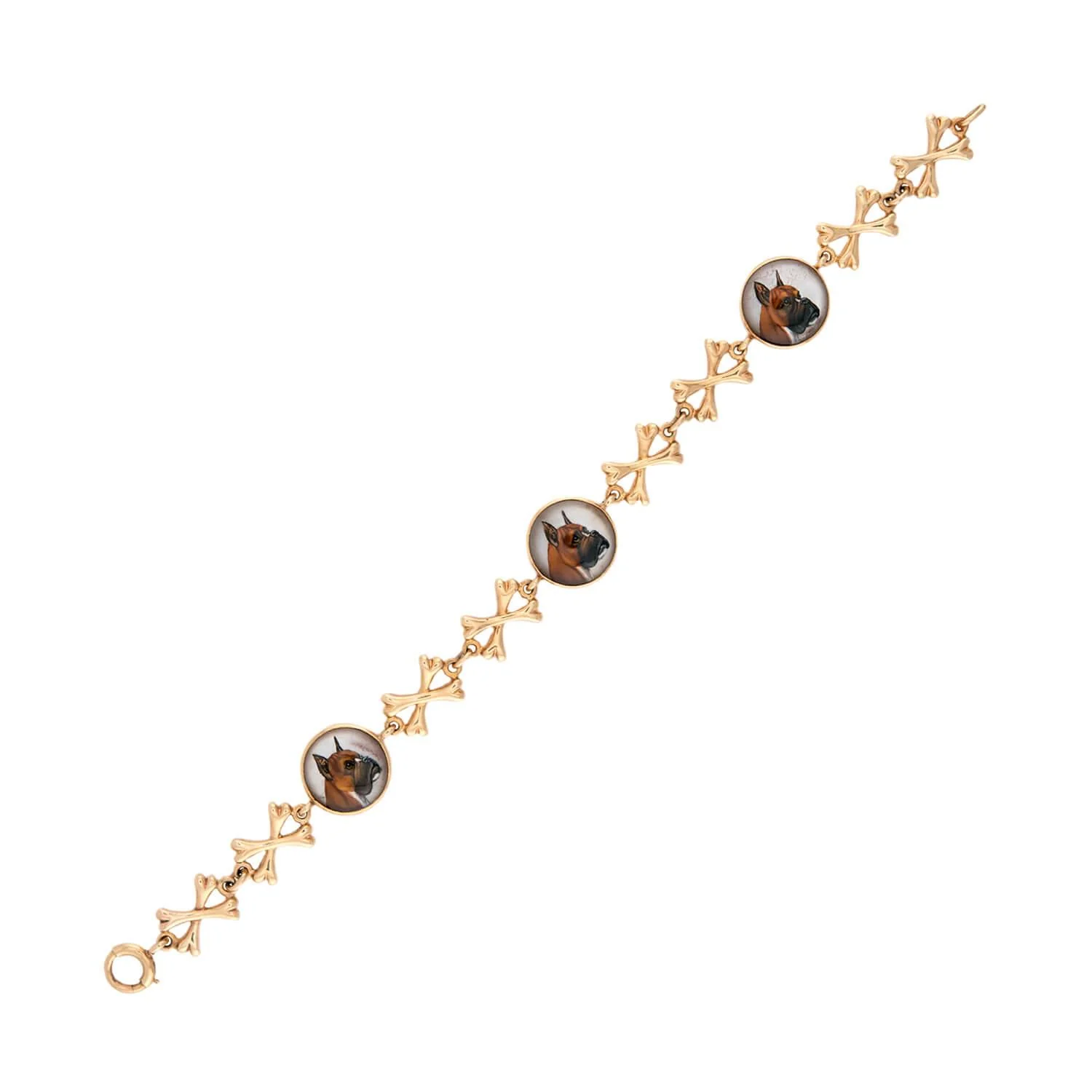 Victorian 14k Essex Crystal "Boxer" Bracelet - Image 2